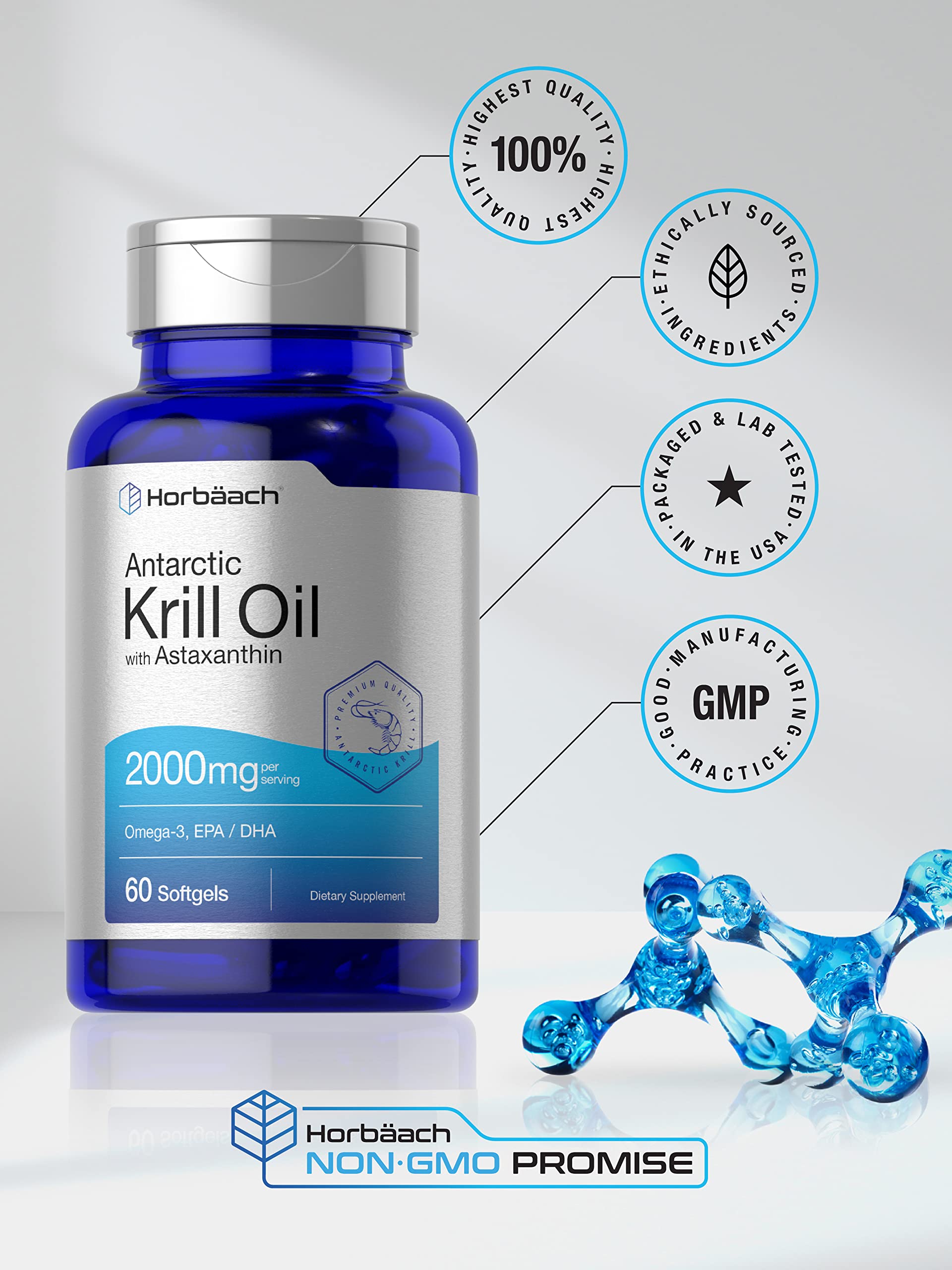 Foto 6 pulgar | Suplemento Horbäach Aceite de Krill 60 Cápsulas-Venta Internacional