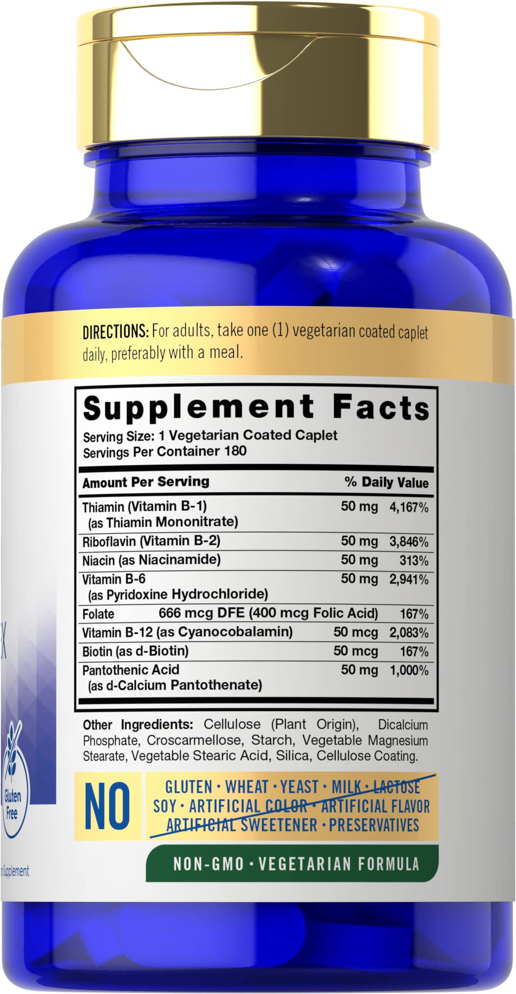 Foto 3 pulgar | Suplemento Carlyle Vitamina B50 Complex 180 Comprimidos - Venta Internacional