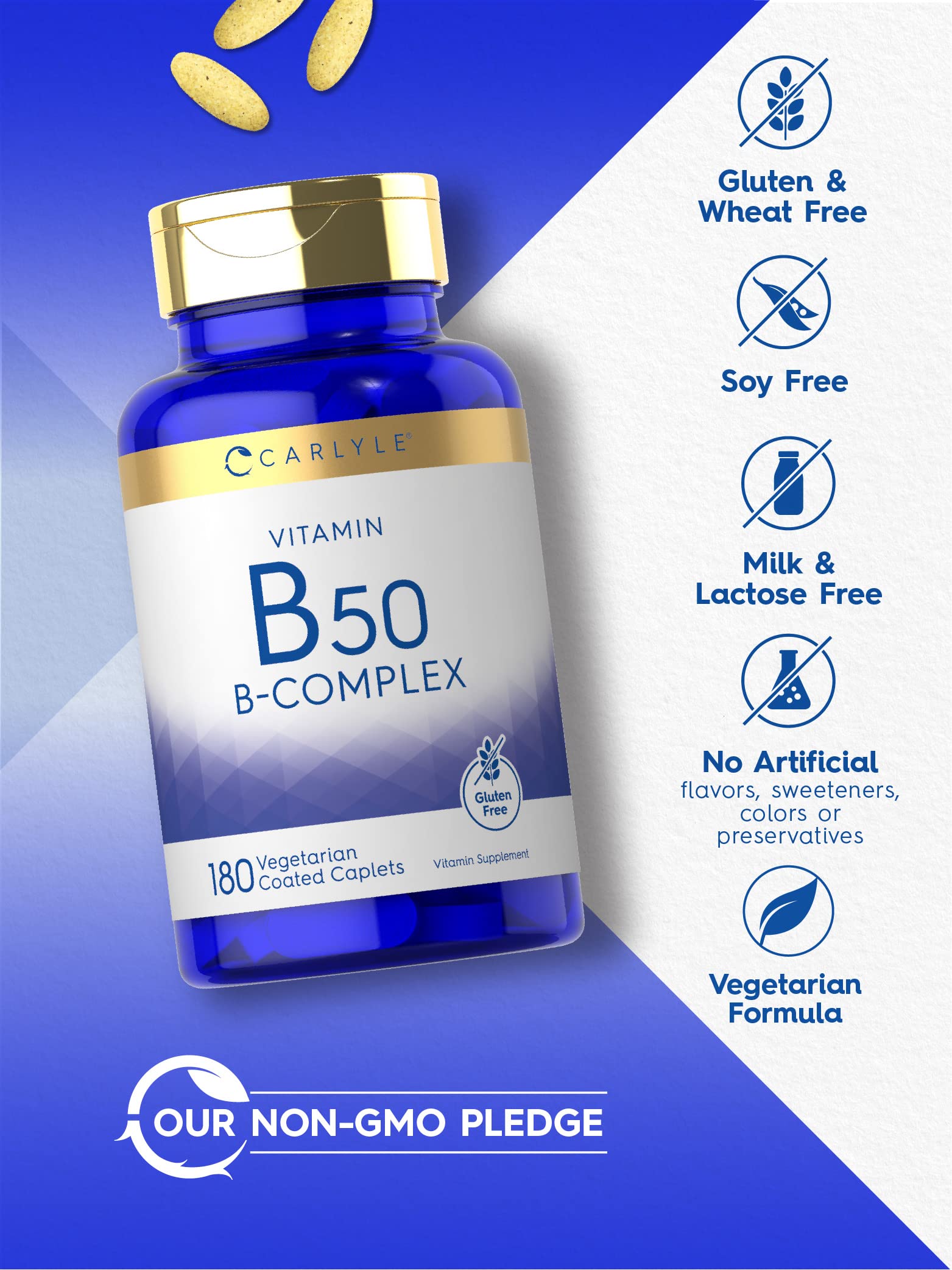 Foto 5 pulgar | Suplemento Carlyle Vitamina B50 Complex 180 Comprimidos - Venta Internacional