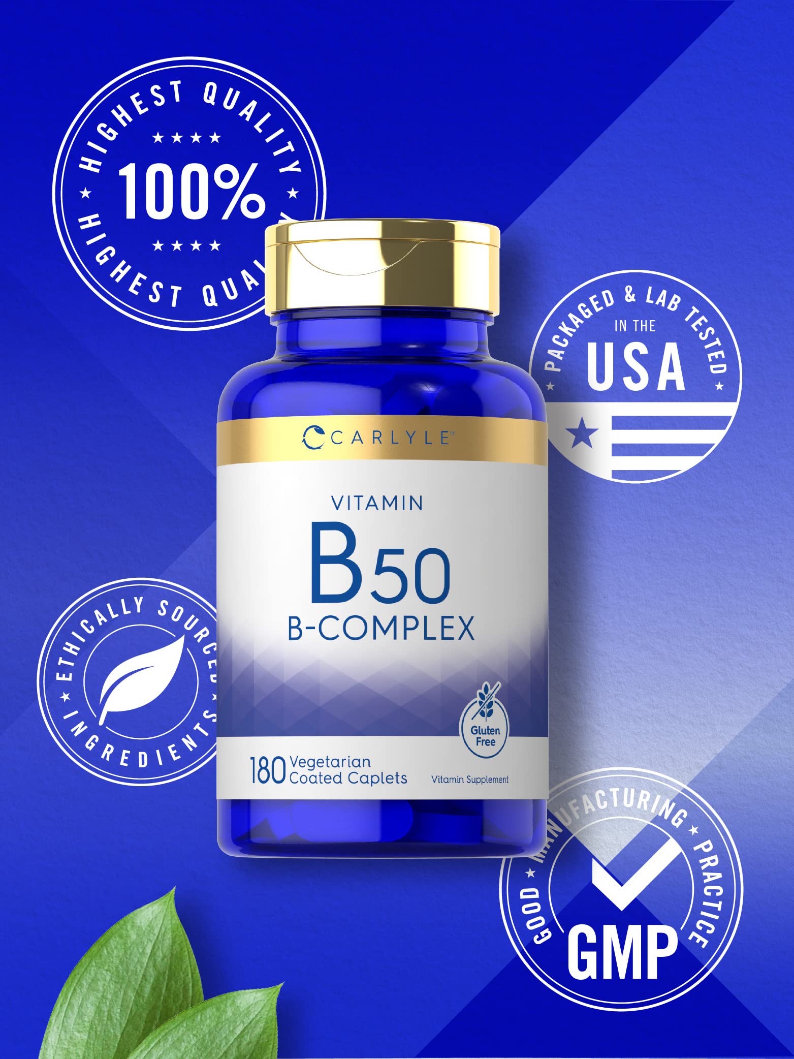 Foto 6 pulgar | Suplemento Carlyle Vitamina B50 Complex 180 Comprimidos - Venta Internacional