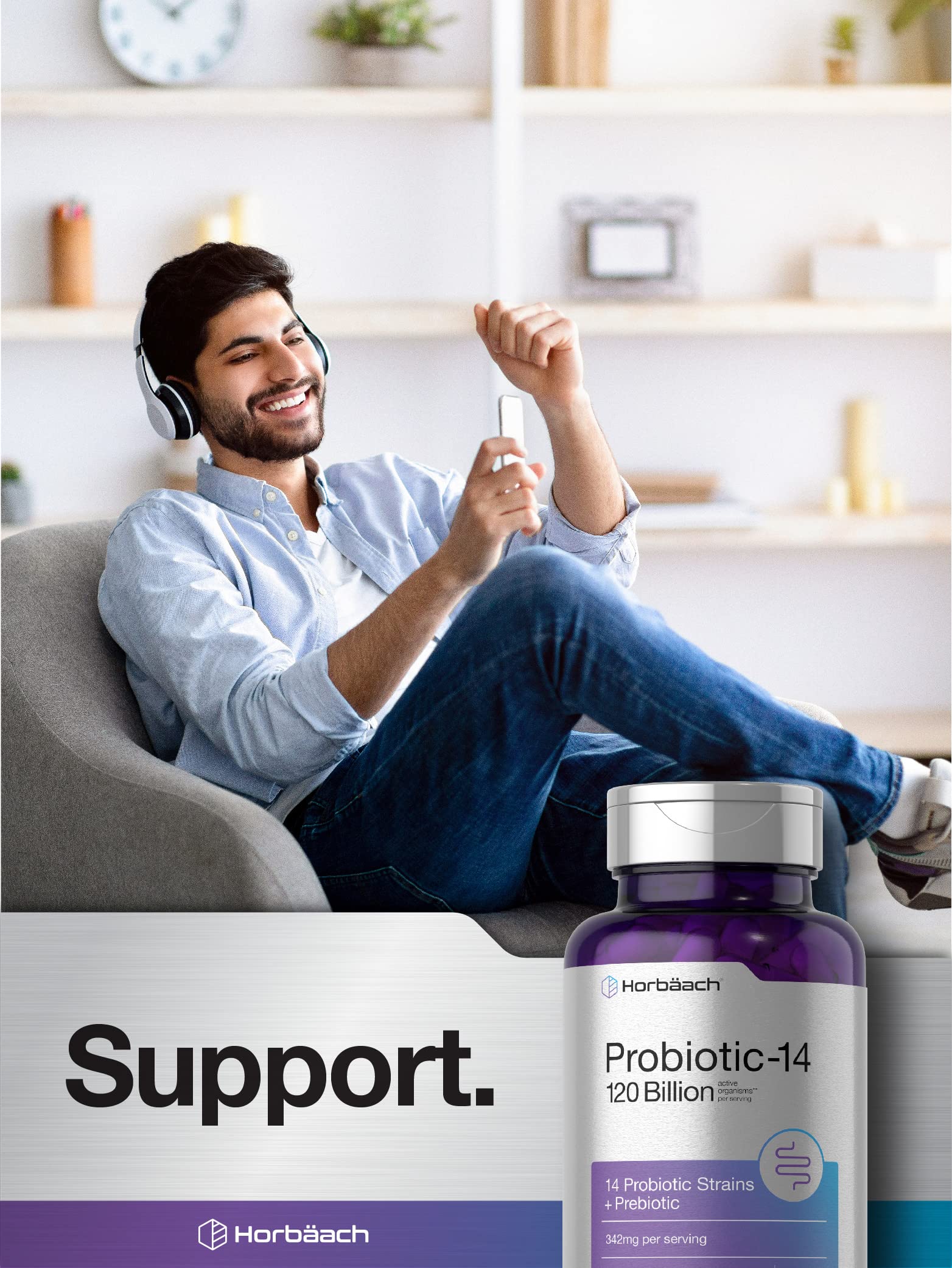 Foto 7 pulgar | Suplemento Horbäach Probiotics 50 Cápsulas - Venta Internacional