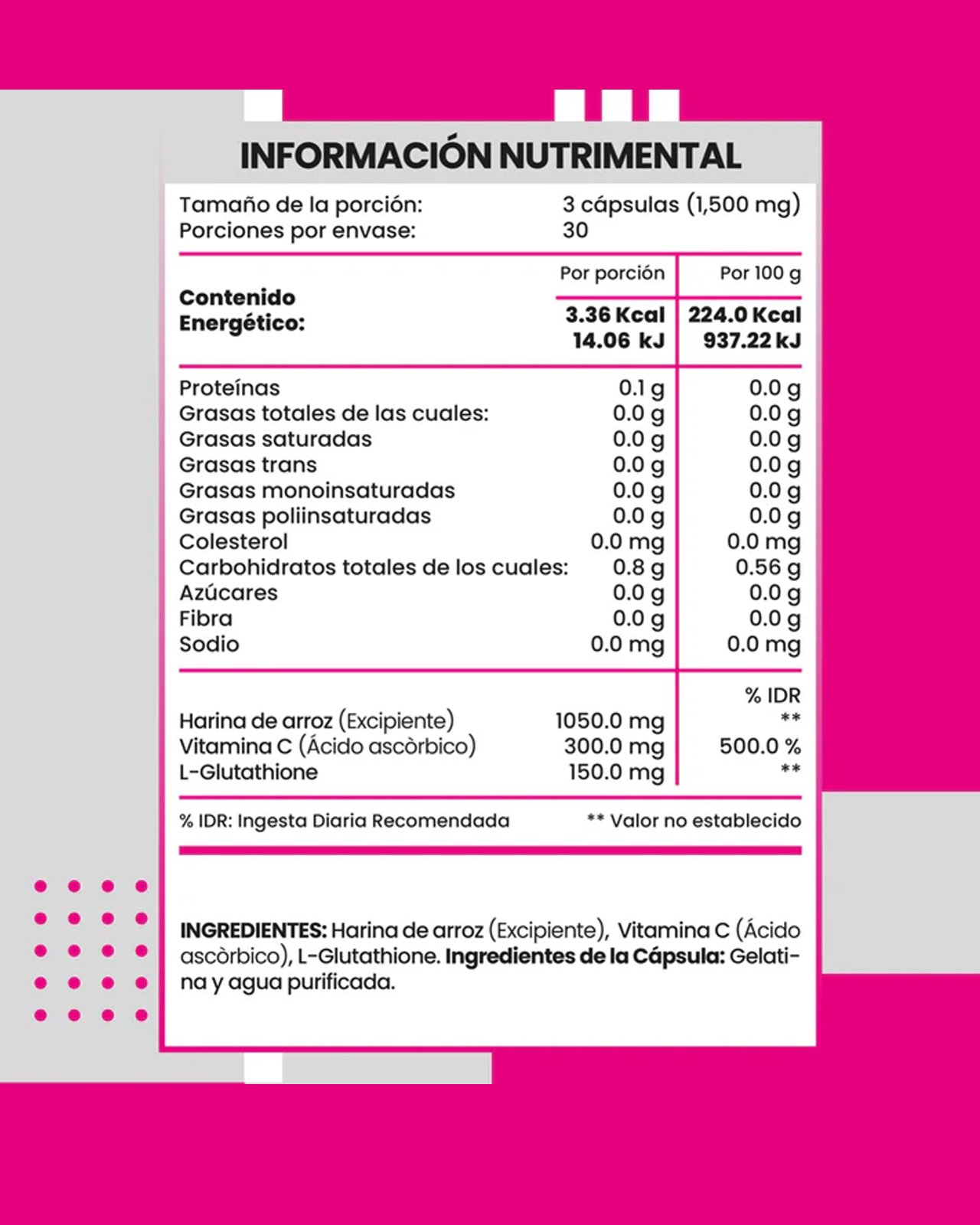 Foto 5 pulgar | Flow Vitaminas Minerales y Suplementos L-glutathione 90 Cápsulas de 500 mg c/u