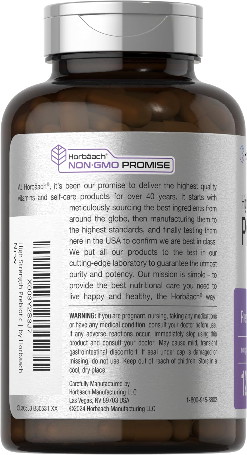 Foto 4 pulgar | Suplemento Horbaach Prebiotic 120 Píldoras en Polvo de 1000 mg - Venta Internacional