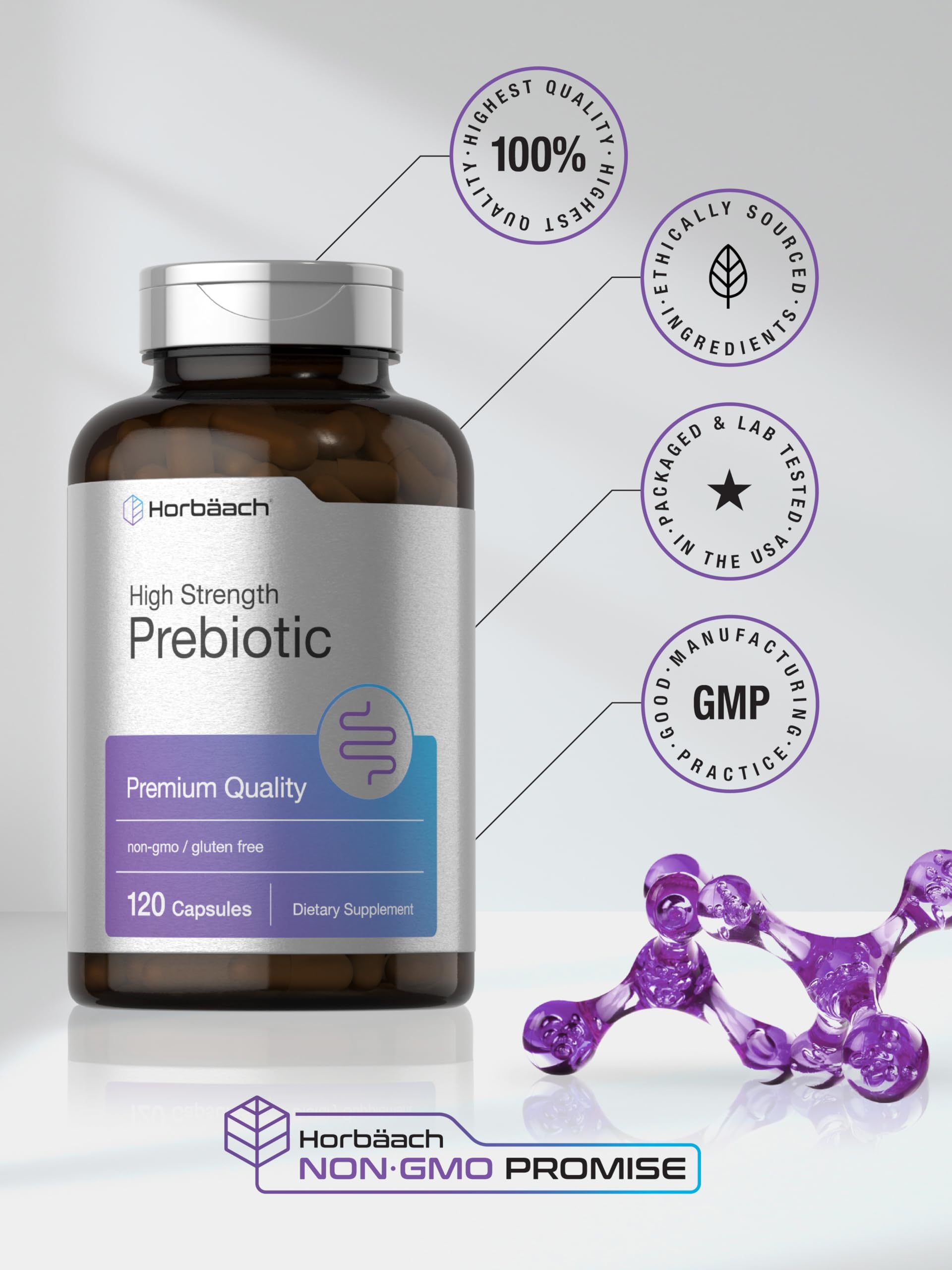 Foto 7 pulgar | Suplemento Horbaach Prebiotic 120 Píldoras en Polvo de 1000 mg - Venta Internacional