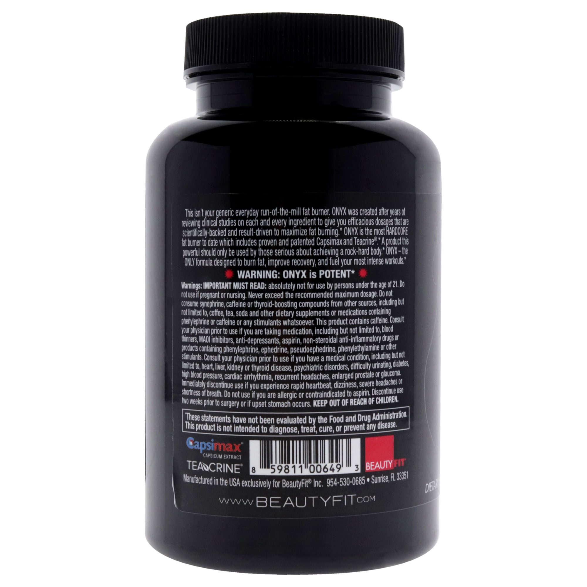 Foto 3 pulgar | Cápsulas De Fórmula Para Perder Grasa Beautyfit Onyx 60 Unidades - Venta Internacional