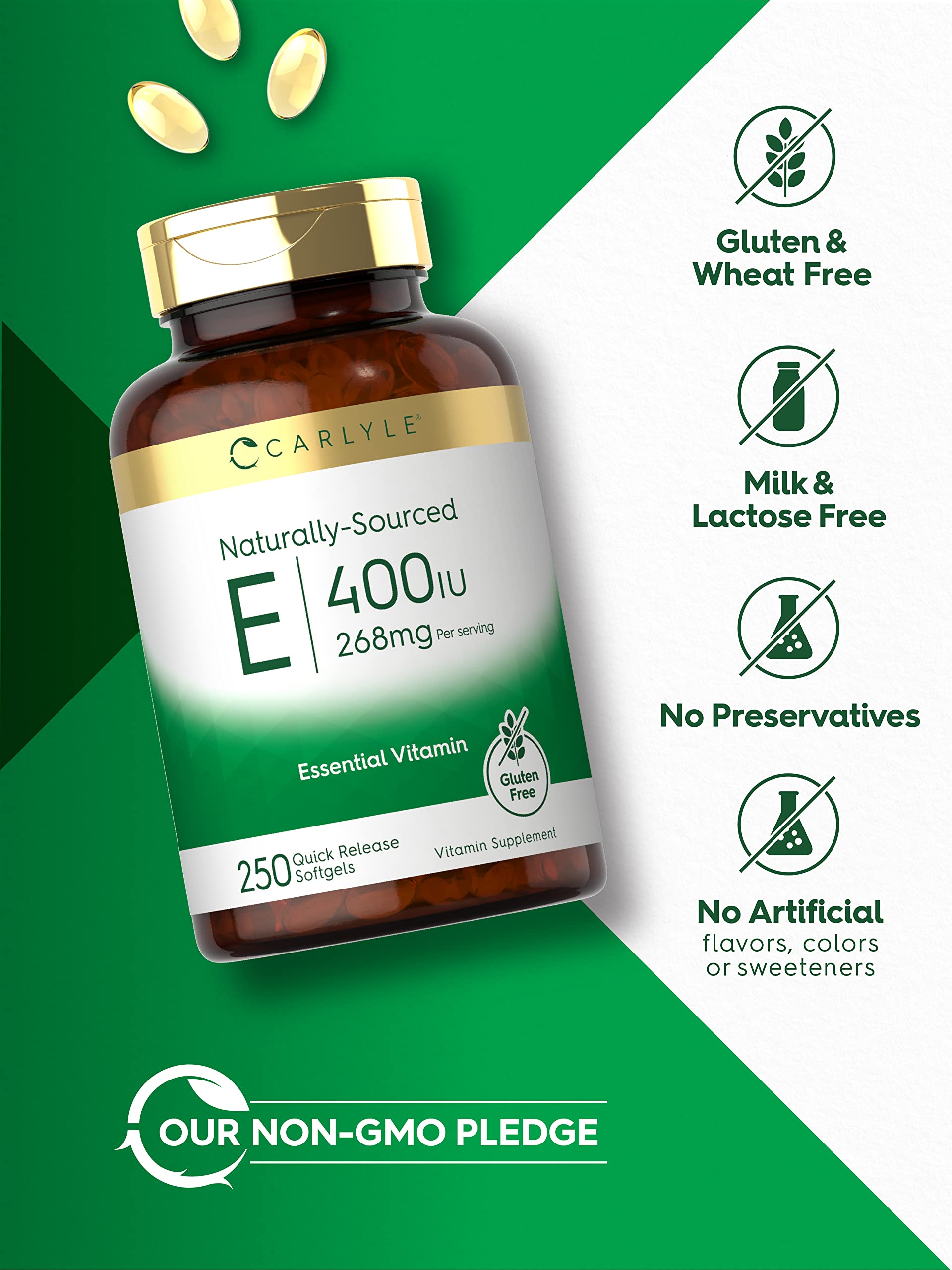 Foto 4 | Suplemento Carlyle De Vitamina E 400 Ui Cápsulas Blandas 250 Unidades - Venta Internacional