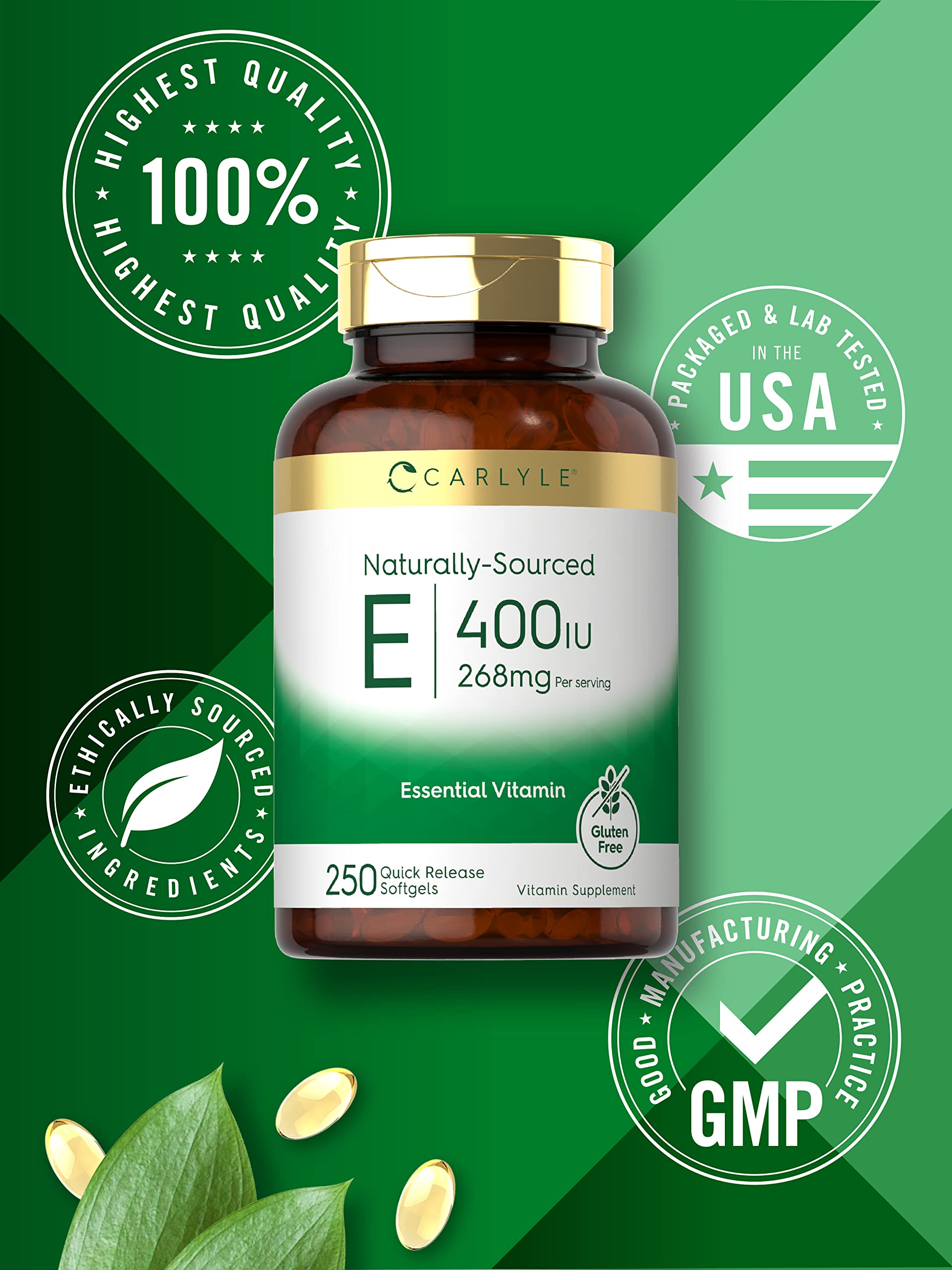Foto 5 | Suplemento Carlyle De Vitamina E 400 Ui Cápsulas Blandas 250 Unidades - Venta Internacional