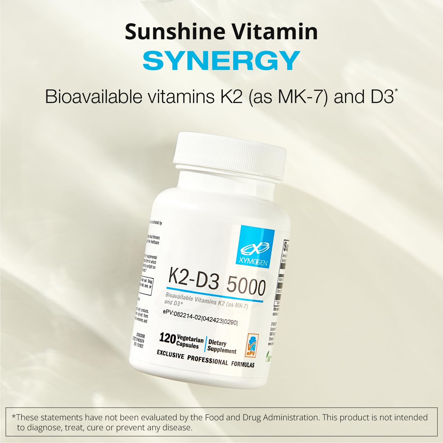 Foto 3 pulgar | Suplemento Xymogen K2-D3 5000 de Vitamina D3 5000 Ui con K2 MK-7 - Venta Internacional