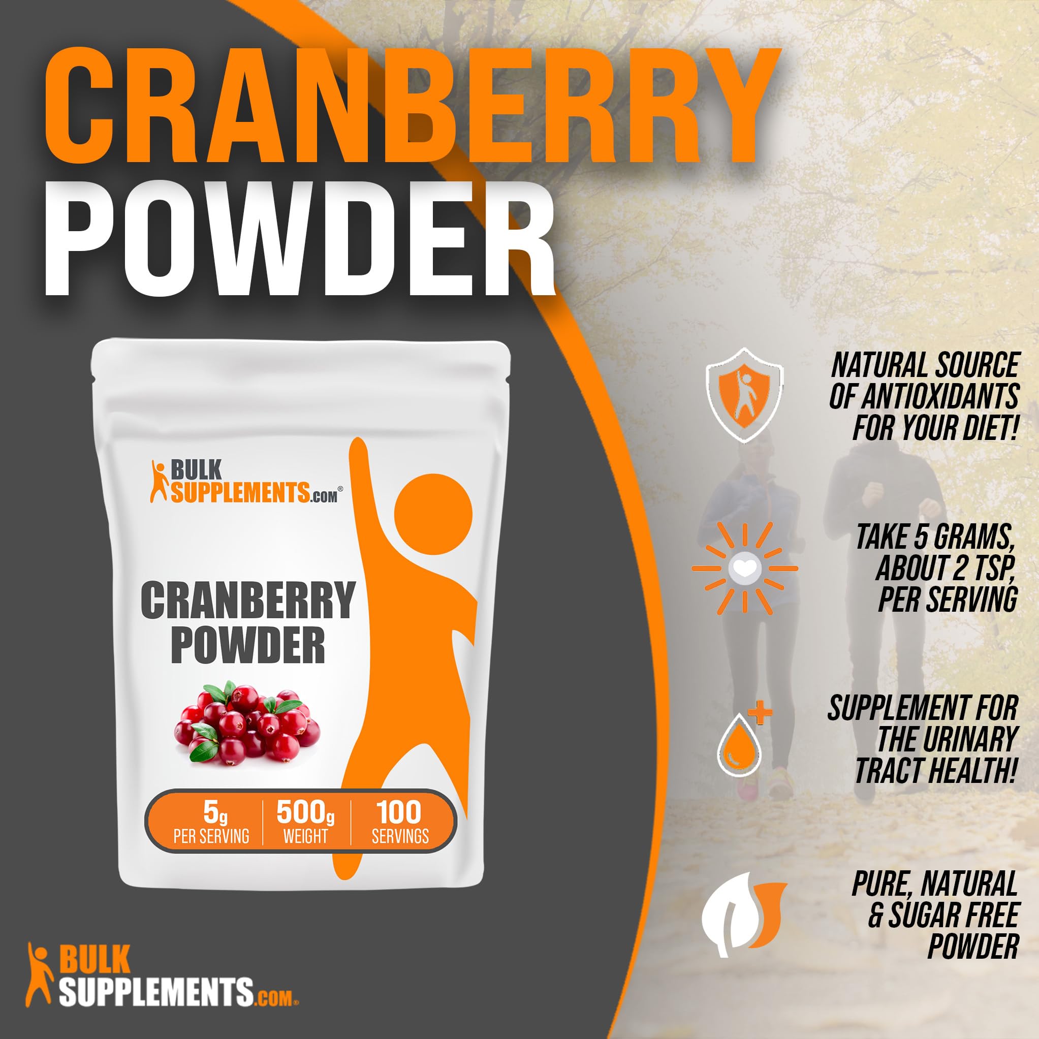 Foto 2 | Polvo de Arándano BulkSupplements.com 500 g - Venta Internacional
