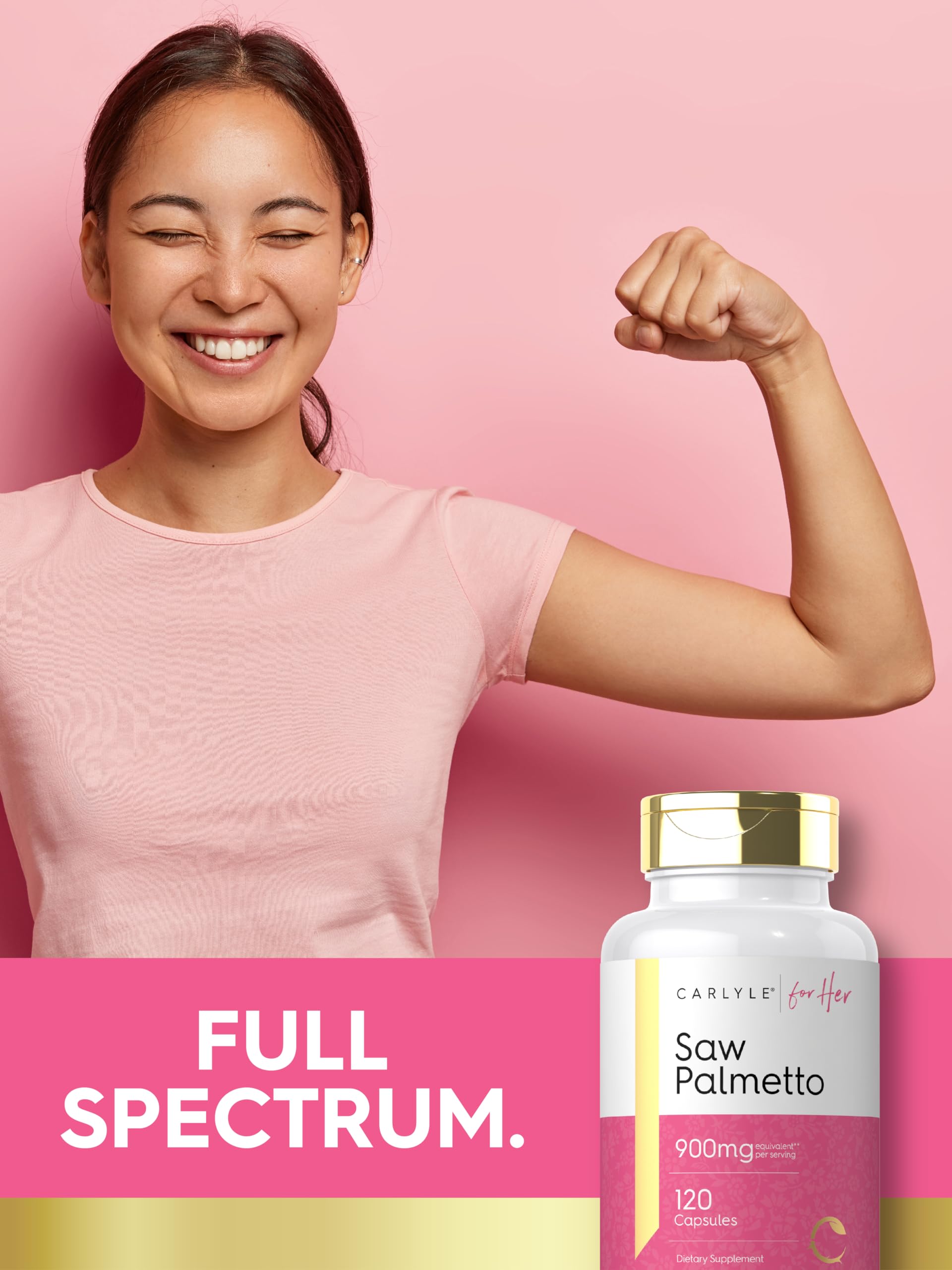 Foto 7 | Suplemento Carlyle Saw Palmetto 900 mg 120 Cápsulas para Mujeres - Venta Internacional