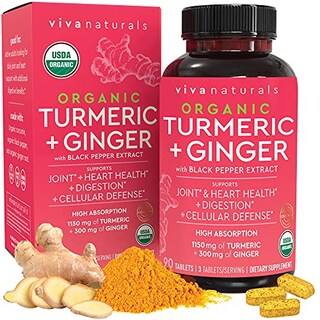 Foto 1 | Suplemento Viva Naturals Cúrcuma y Curcumina con Jengibre 90 Tabletas - Venta Internacional