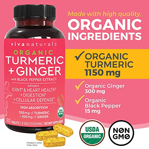Foto 8 pulgar | Suplemento Viva Naturals Cúrcuma y Curcumina con Jengibre 90 Tabletas - Venta Internacional