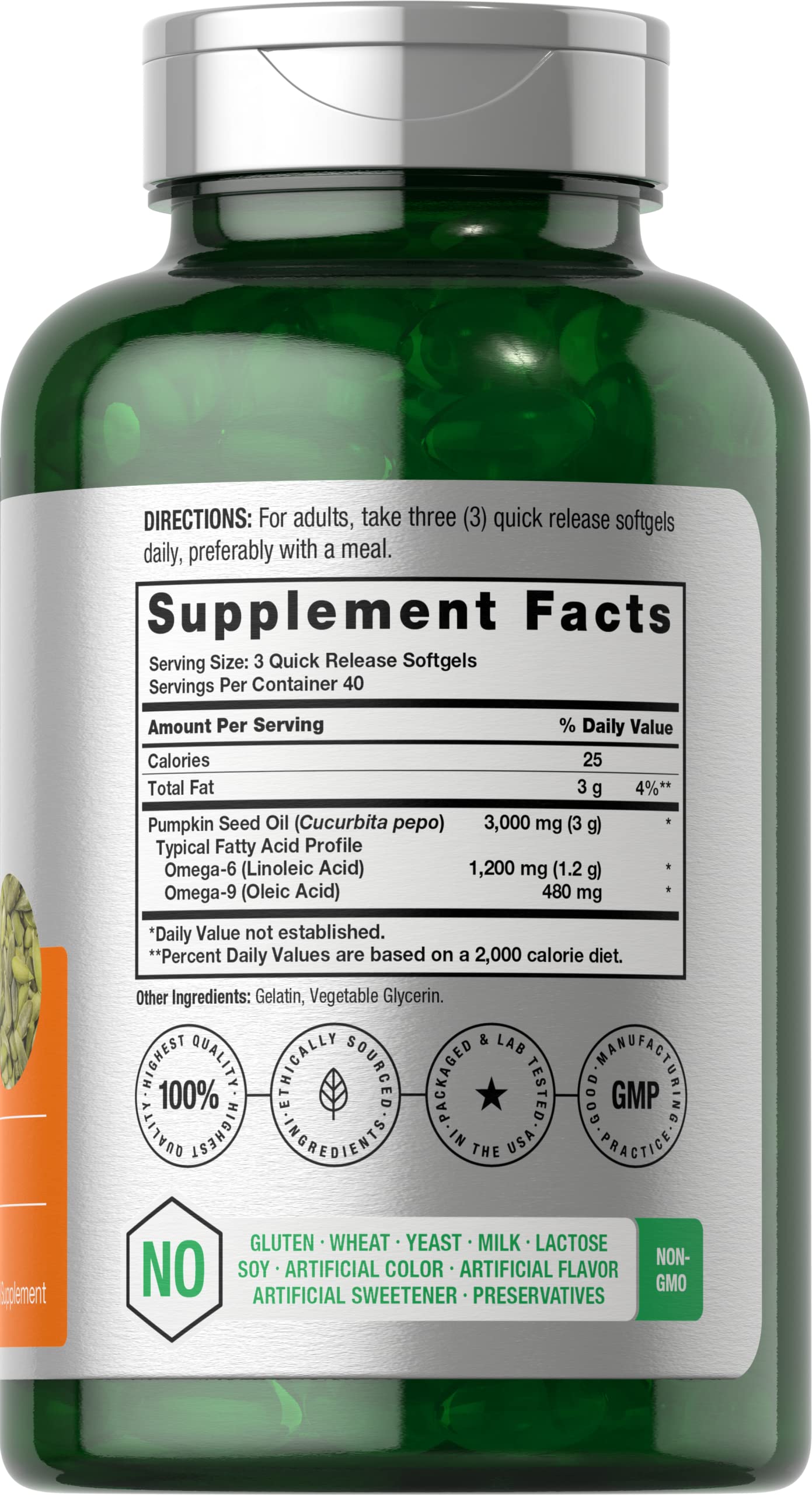 Foto 3 pulgar | Suplemento De Aceite De Semillas De Calabaza Horbäach 3000 Mg 120 Cápsulas Blandas - Venta Internacional