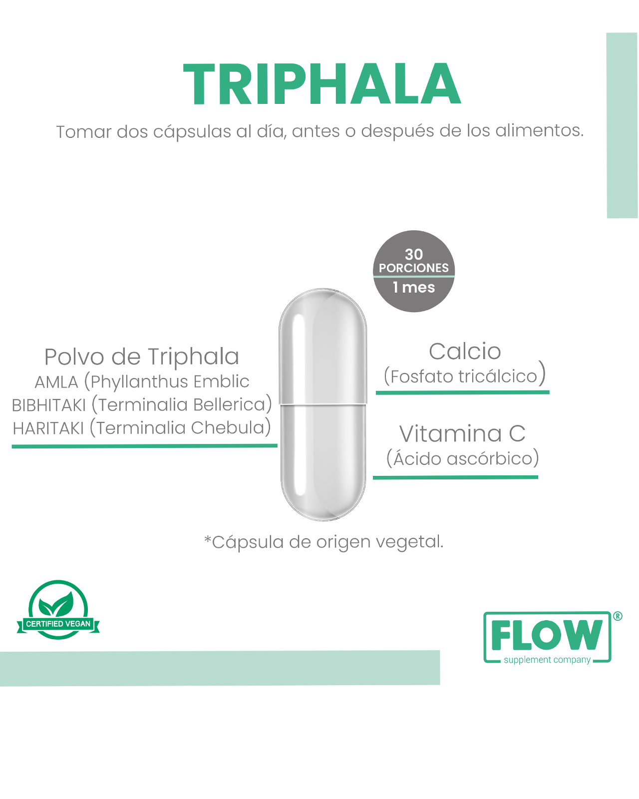 Foto 4 pulgar | Minerales Y Suplementos Flow Supplements 3 Pack - 270 Cápsulas De Triphala