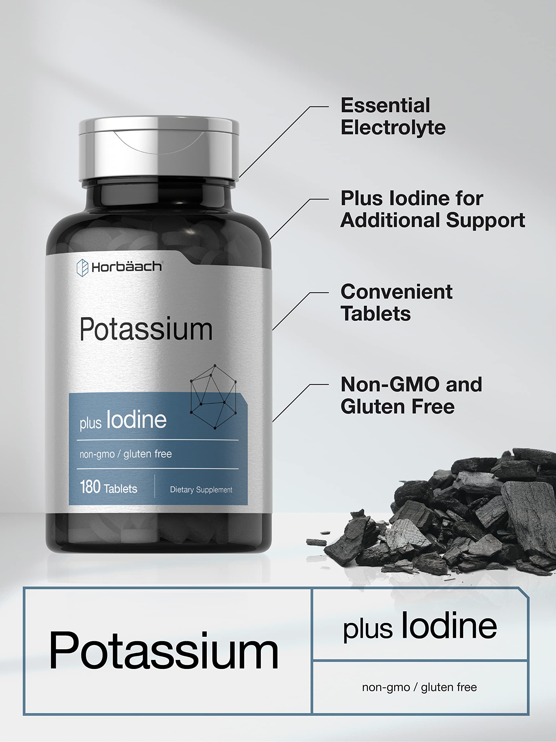 Foto 4 pulgar | Suplemento Horbäach Potassium Plus Yodo 180 Comprimidos - Venta Internacional