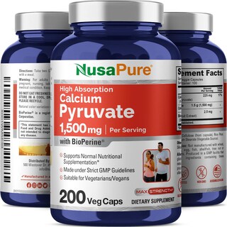 Foto 4 | Suplemento Nusapure Piruvato de Calcio 200 Cápsulas Vegetarianas - Venta Internacional