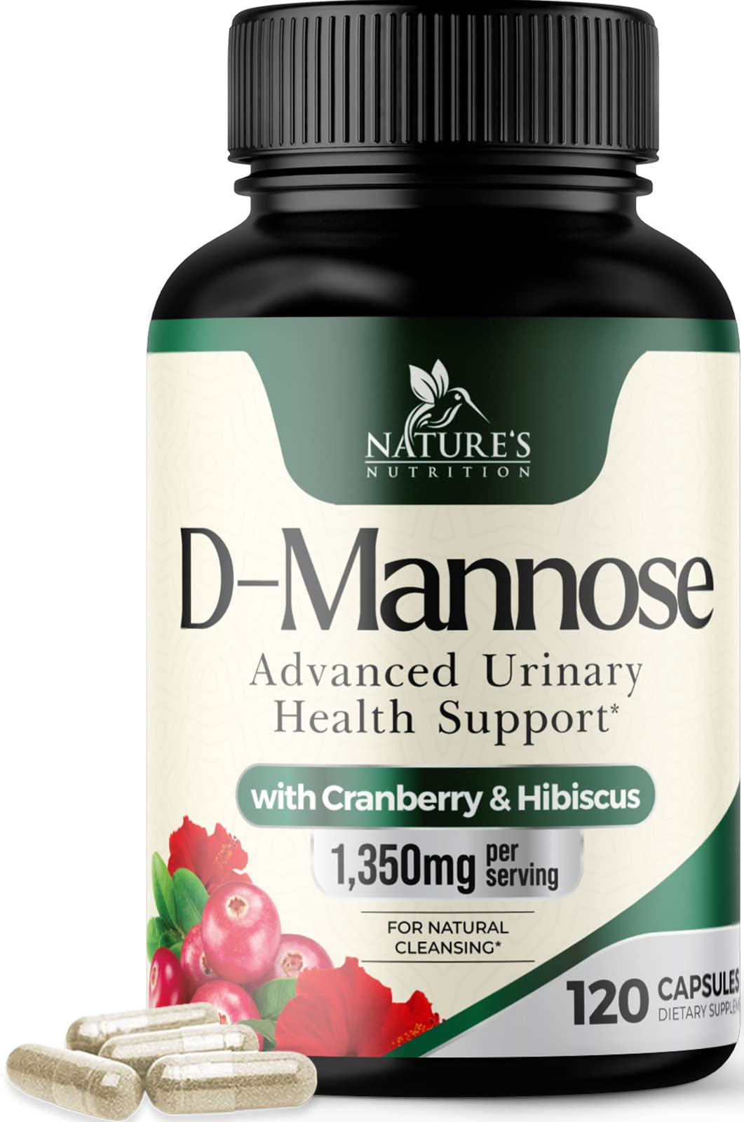Suplemento Nature's Nutrition de D-Manosa y Arándano 1350 mg - Venta Internacional