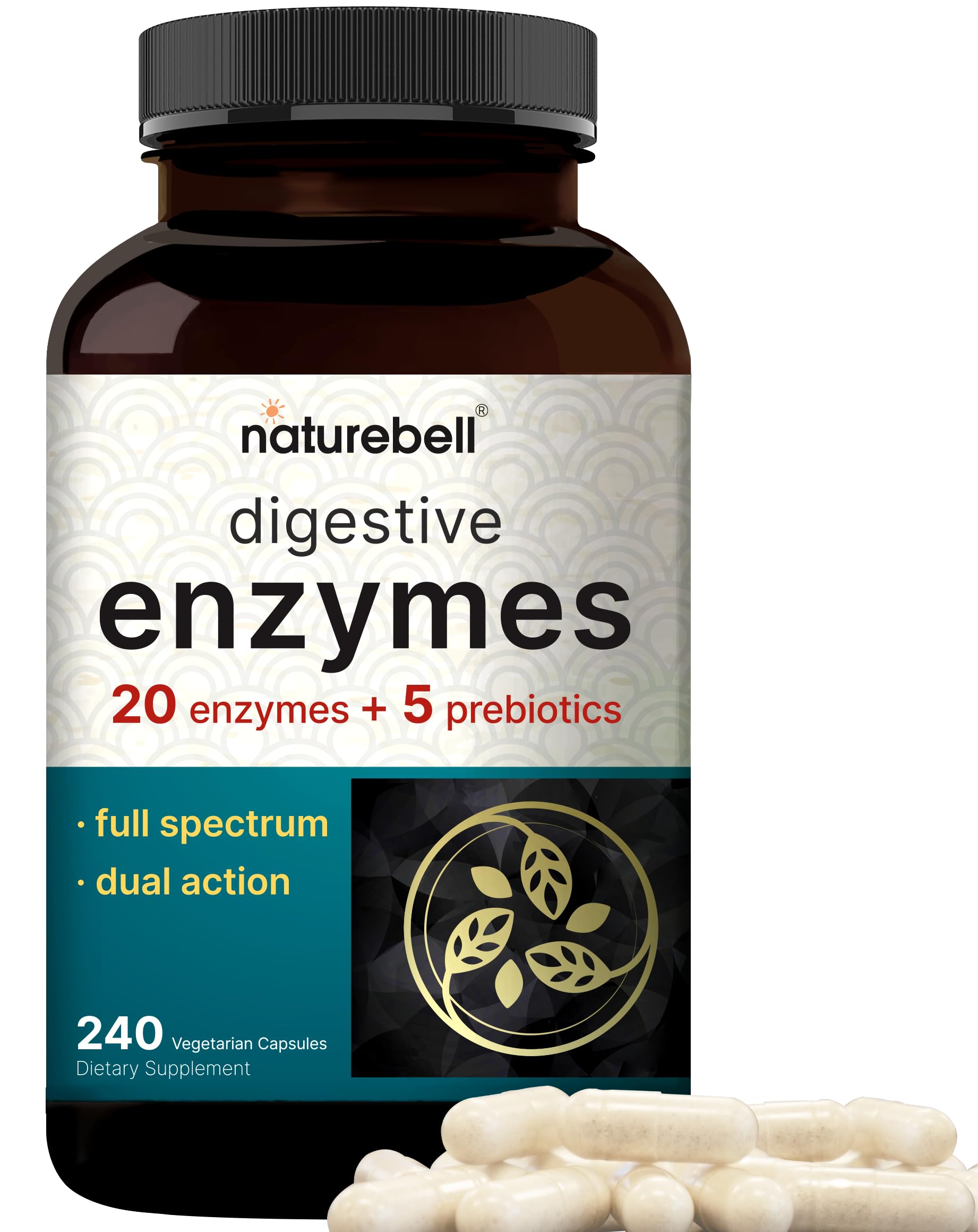 Foto 2 pulgar | Suplemento Naturebell Digestive Enzymes 240 Cápsulas Vegetarianas - Venta Internacional