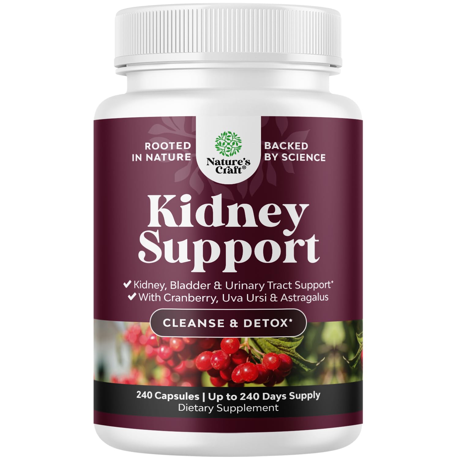 Foto 2 pulgar | Suplemento Natures Craft Kidney Support Cranberry 240 Cápsulas-Venta Internacional