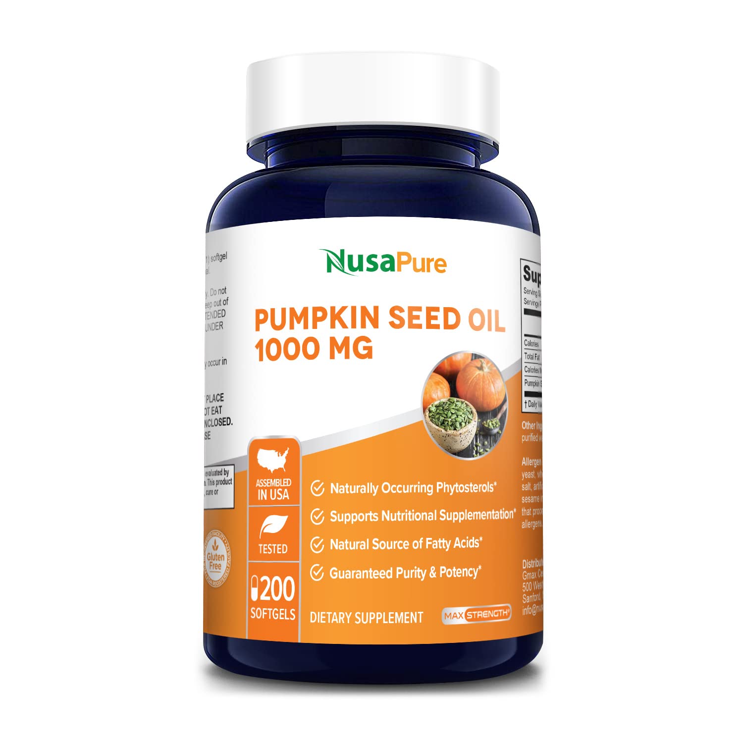 Foto 2 pulgar | Suplemento Nusapure  Aceite de Semillas de Calabaza 200 Cápsulas - Venta Internacional