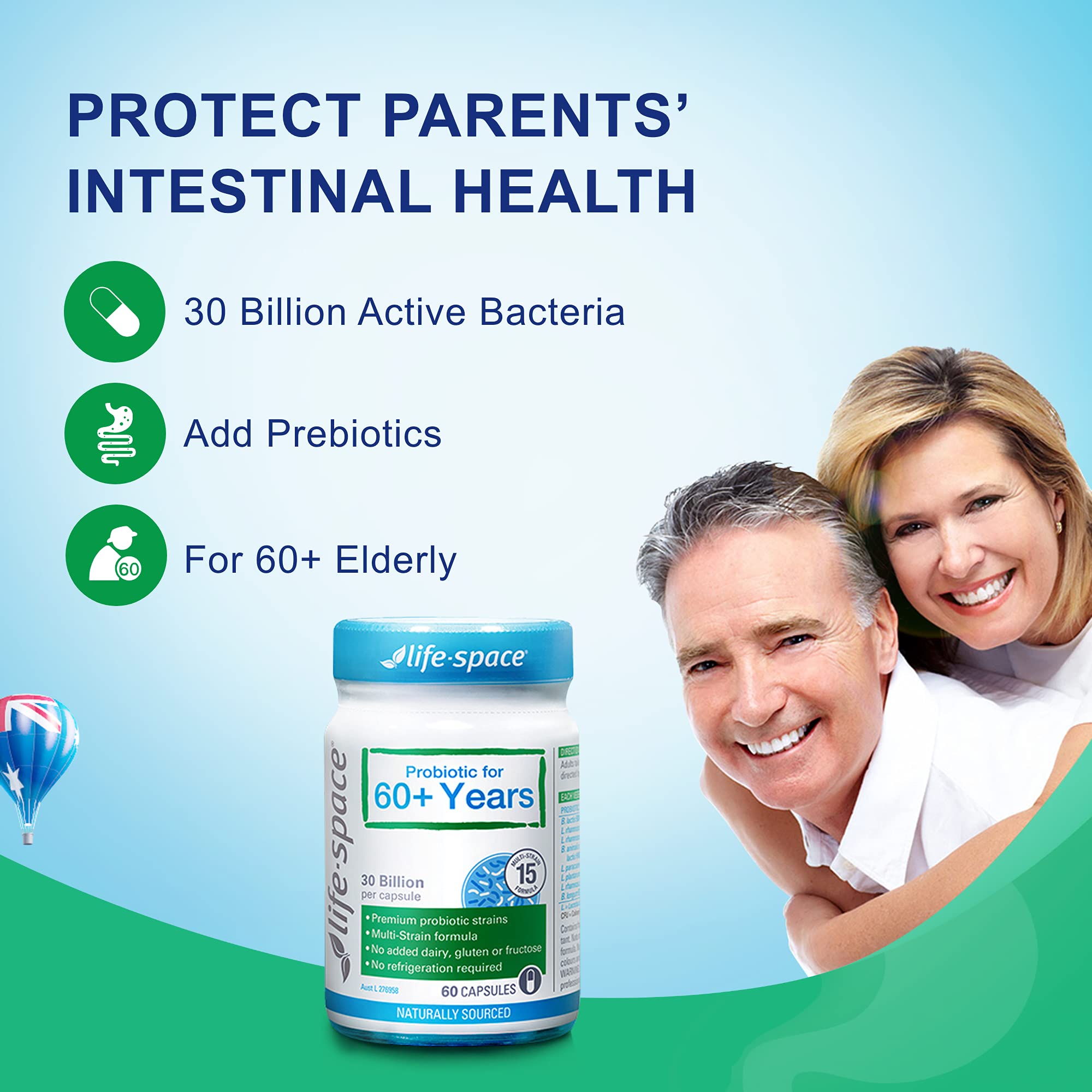 Foto 3 pulgar | Probiotic Life-space 30 Mil Millones de Cfu 60 Cápsulas - Venta Internacional
