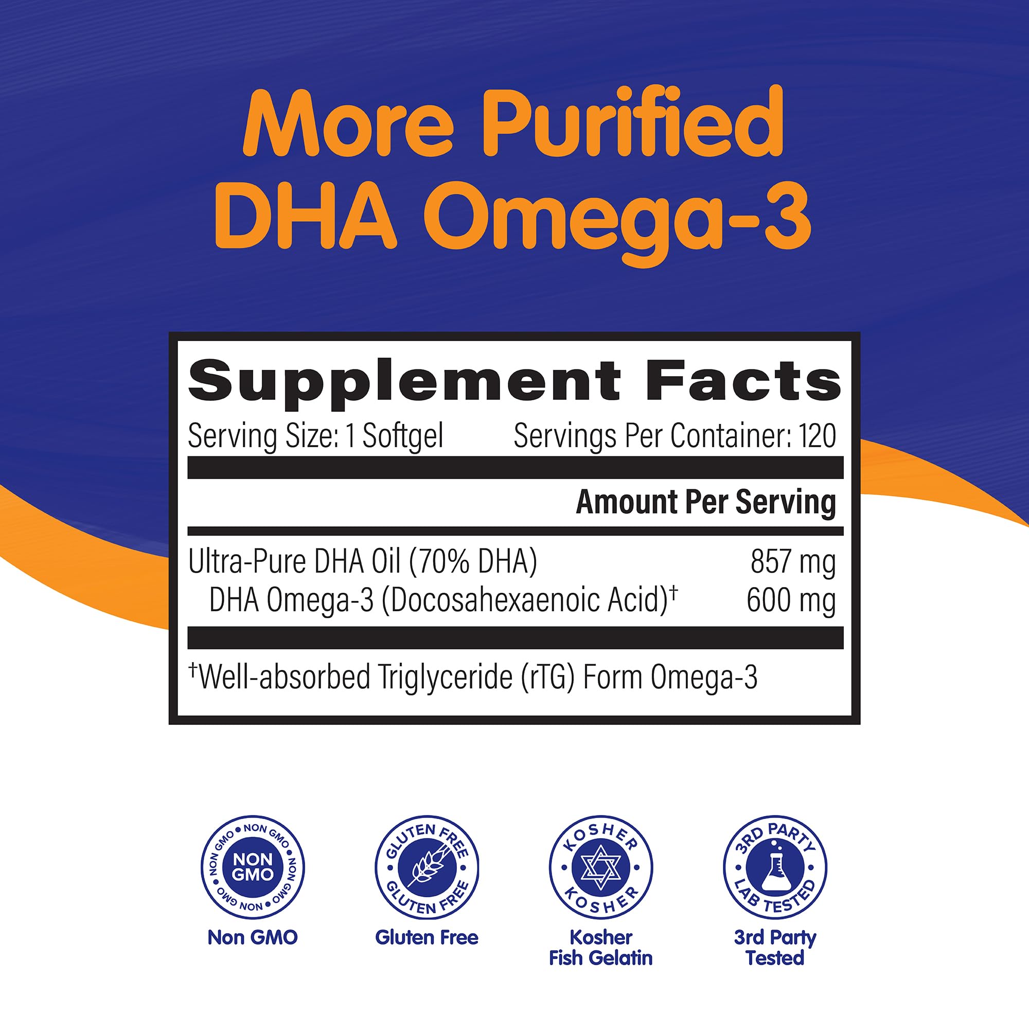 Foto 4 pulgar | Suplementos Omegavia Dha 600 mg  Omega 3 Ultrapuro 120 Cápsulas - Venta Internacional