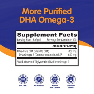 Foto 3 | Suplementos Omegavia Dha 600 mg Omega 3 Ultrapuro 120 Cápsulas - Venta Internacional