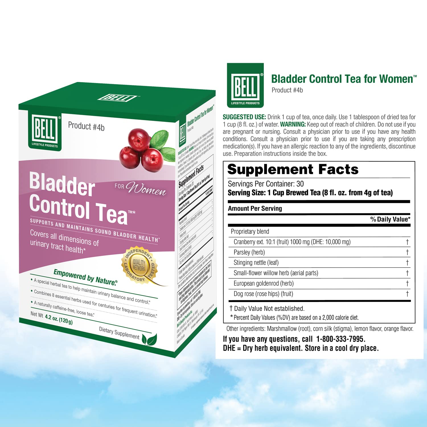Foto 7 pulgar | Té Bell Control de la Vejiga para Mujeres - Hojas Sueltas a Base de Hierbas - Venta Internacional