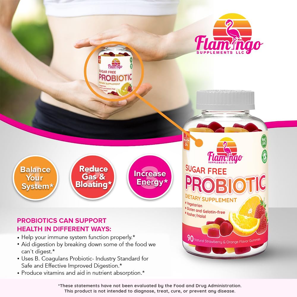 Foto 4 pulgar | Gomitas Probióticas Flamingo Supplements 5 Mil Millones De Cfu 90 Unidades - Venta Internacional
