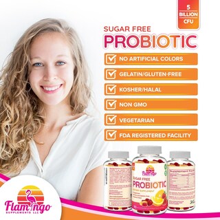 Foto 4 | Gomitas Probióticas Flamingo Supplements 5 Mil Millones De Cfu 90 Unidades - Venta Internacional