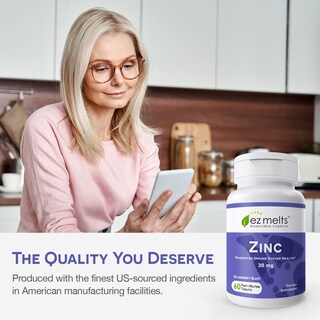 Foto 5 | Suplemento de Zinc Soluble Ez Melts de 30mg 60 Tabletas - Sin Azúcar