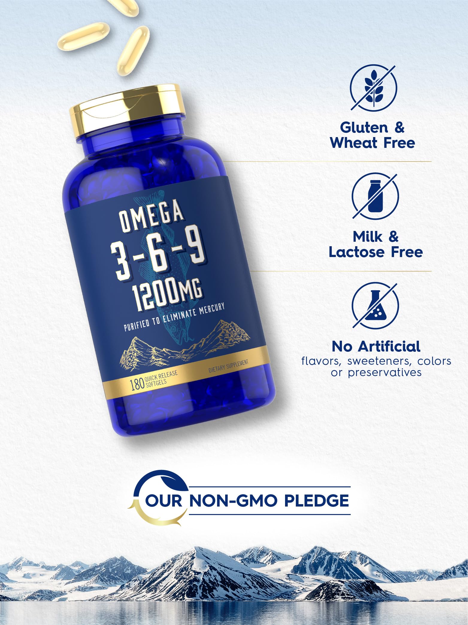 Foto 4 | Suplemento Carlyle Omega 3-6-9 1200 Mg 180 Cápsulas de Gelatina Blanda - Venta Internacional