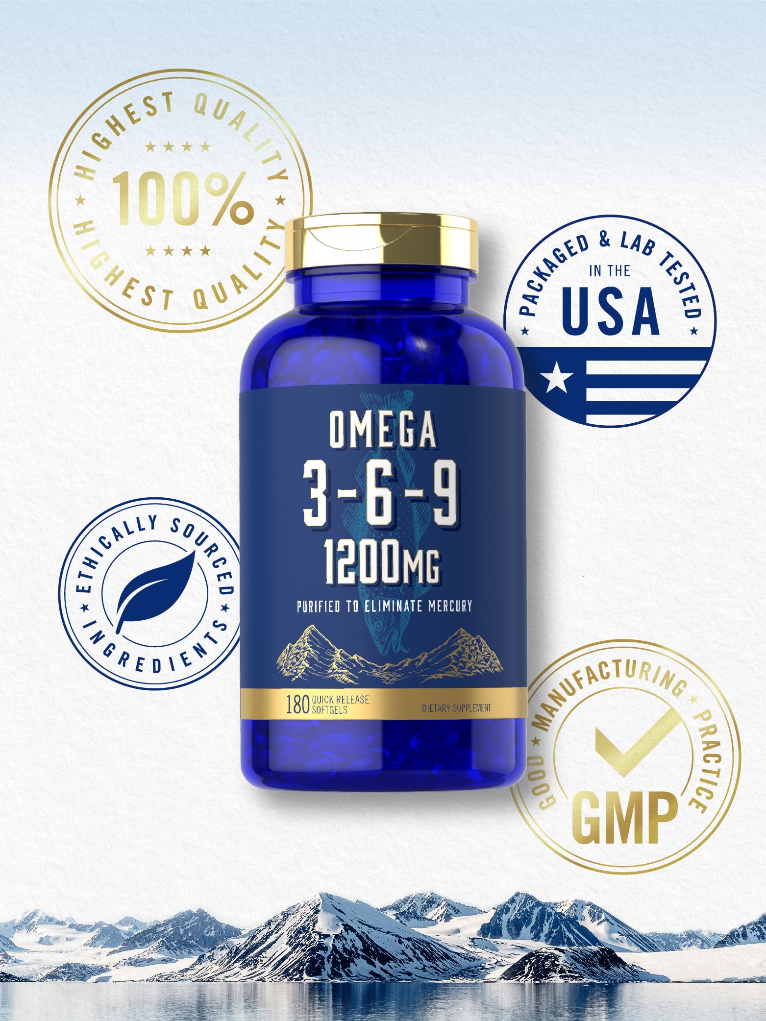 Foto 6 pulgar | Suplemento Carlyle Omega 3-6-9 1200 Mg 180 Cápsulas de Gelatina Blanda - Venta Internacional
