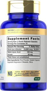 Foto 2 | Suplemento Carlyle Biotin De 10000 Mcg 150 Cápsulas Con Queratina - Venta Internacional