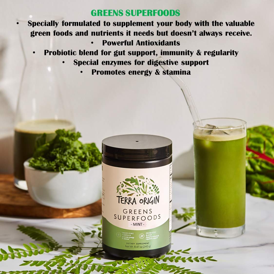 Foto 7 pulgar | Suplemento Terra Origin Superfoods Greens 30 Porciones - Venta Internacional