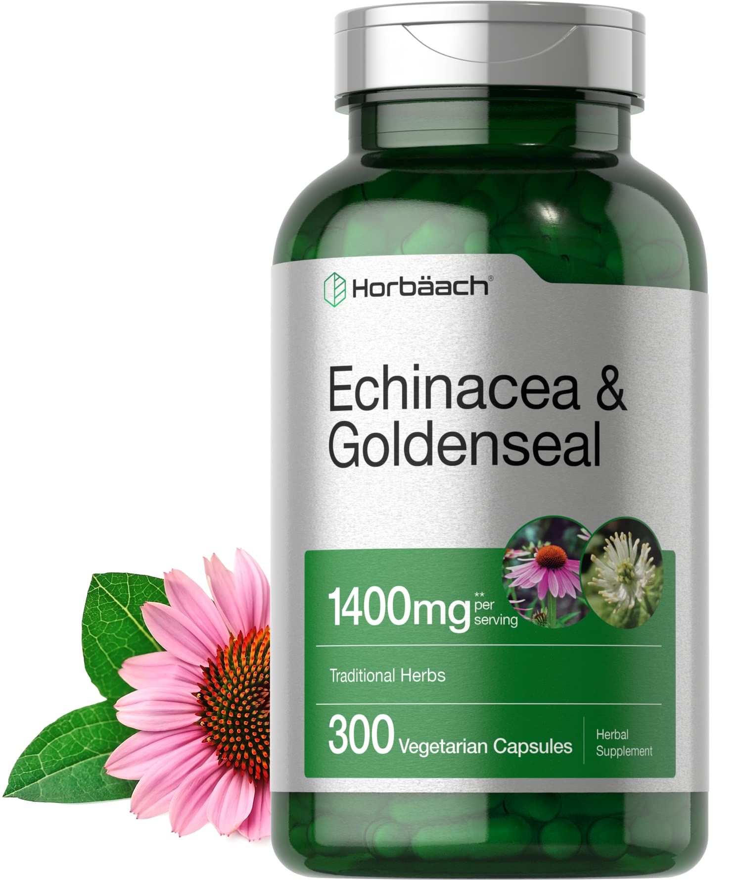 Foto 2 pulgar | Suplemento Horbäach Echinacea Goldenseal 1400 Mg 300 Cápsulas - Venta Internacional