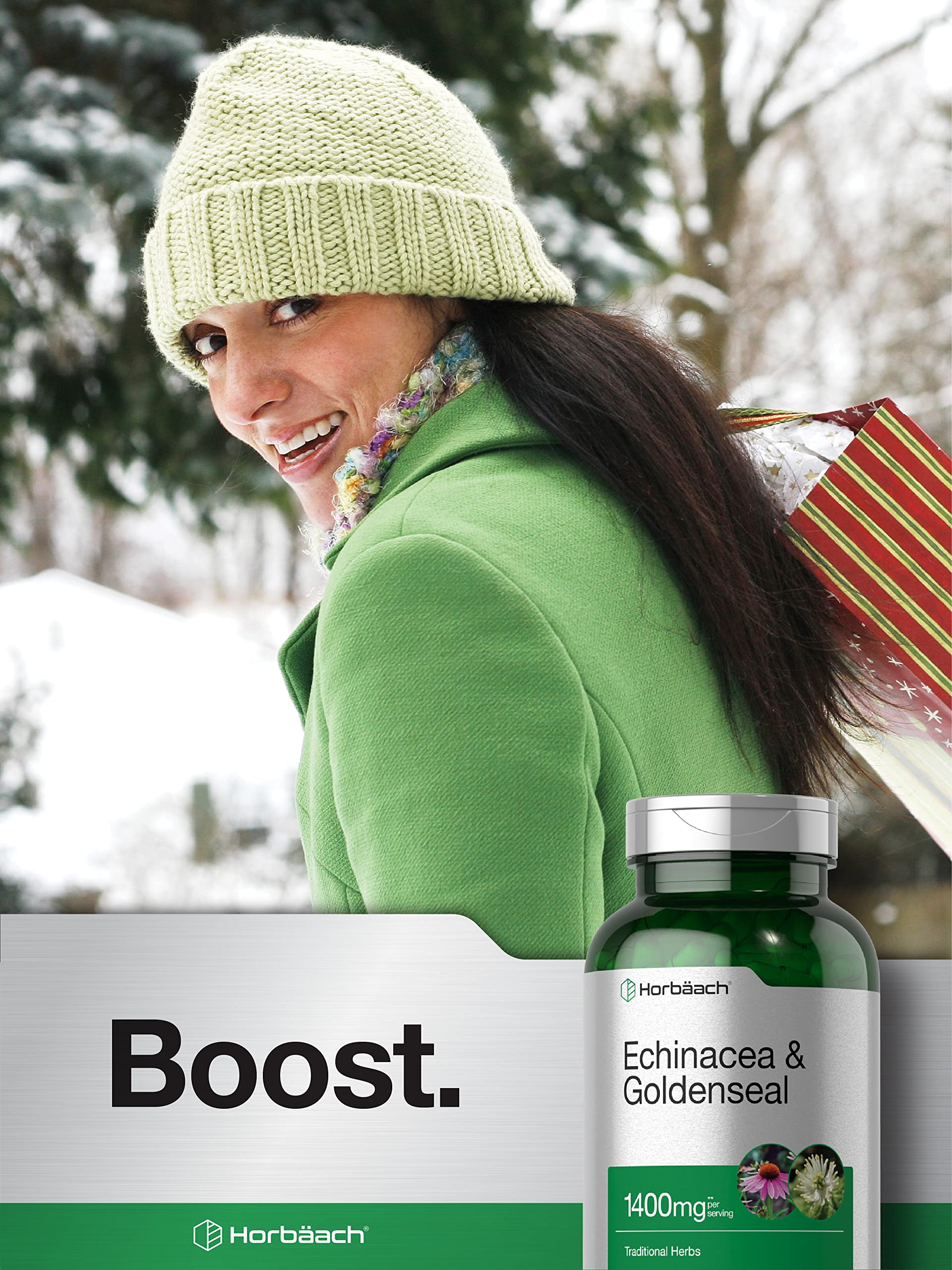 Foto 7 pulgar | Suplemento Horbäach Echinacea Goldenseal 1400 Mg 300 Cápsulas - Venta Internacional