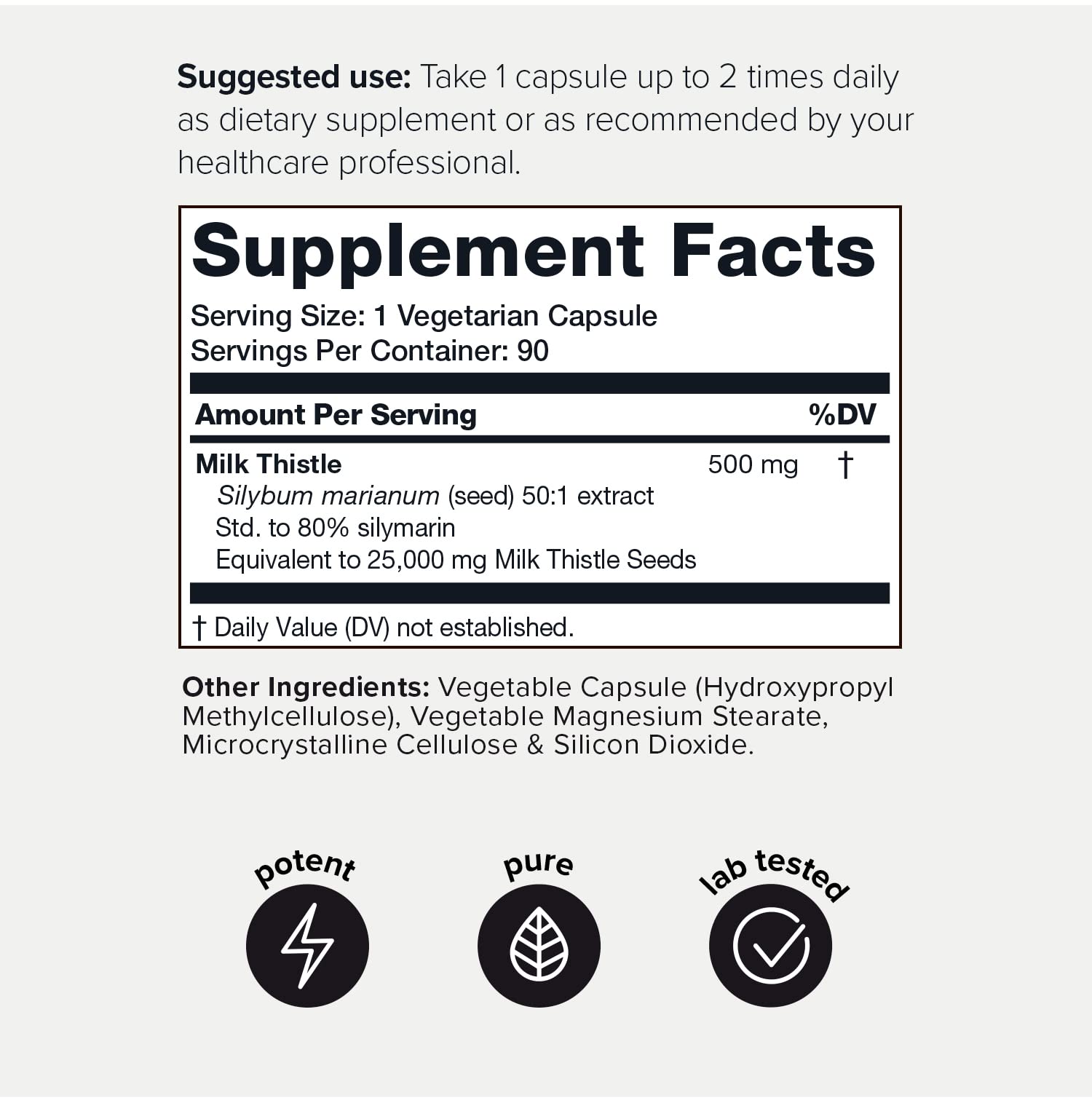 Foto 3 pulgar | Suplemento Toniiq de Extracto de Cardo Mariano 500 mg 90 Cápsulas - Venta Internacional