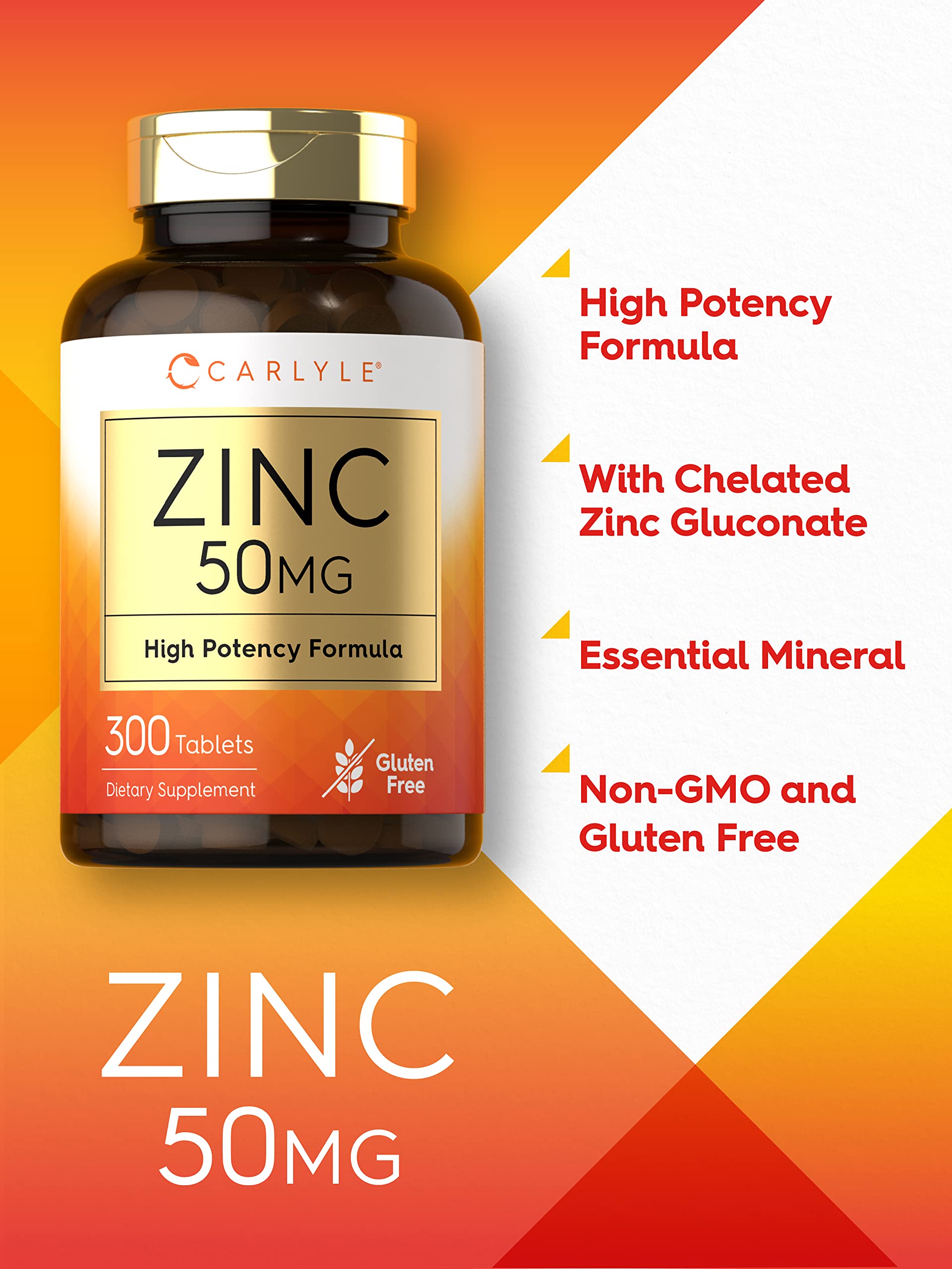 Foto 4 pulgar | Suplemento Carlyle Zinc 50 Mg de Gluconato de Zinc 300 Tabletas - Venta Internacional