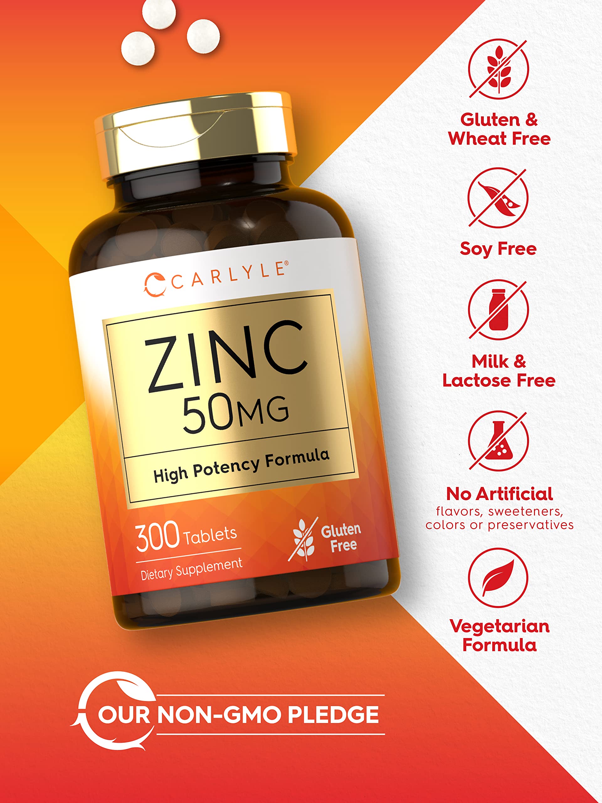 Foto 5 pulgar | Suplemento Carlyle Zinc 50 Mg de Gluconato de Zinc 300 Tabletas - Venta Internacional