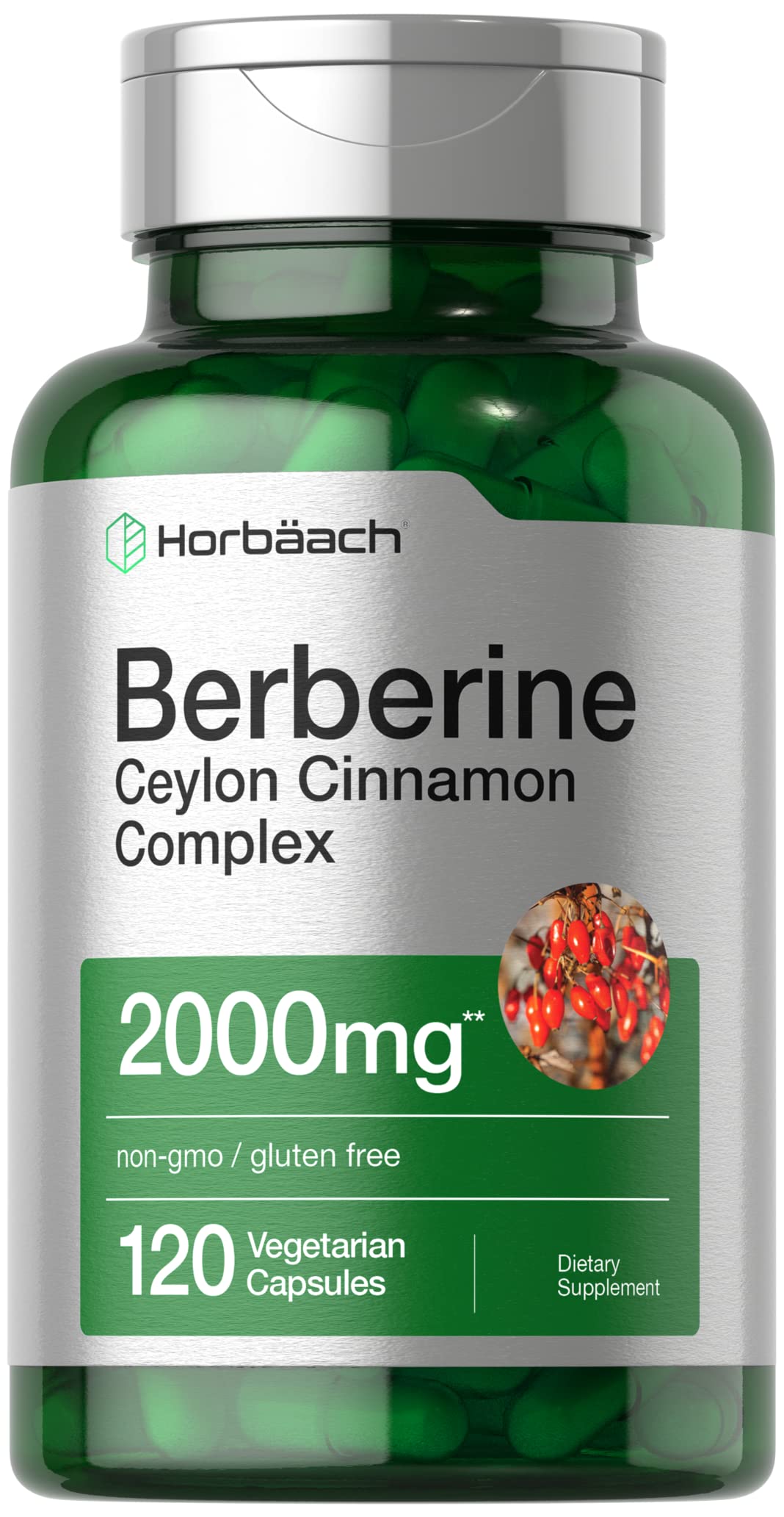 Foto 2 pulgar | Suplemento Horbaach Berberine Plus Ceilán Canela 2000 Mg - Venta Internacional