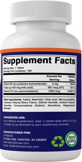Foto 5 | Suplemento Vitamínico de Ácido Fólico B12 B6 180 Comprimidos - Venta Internacional