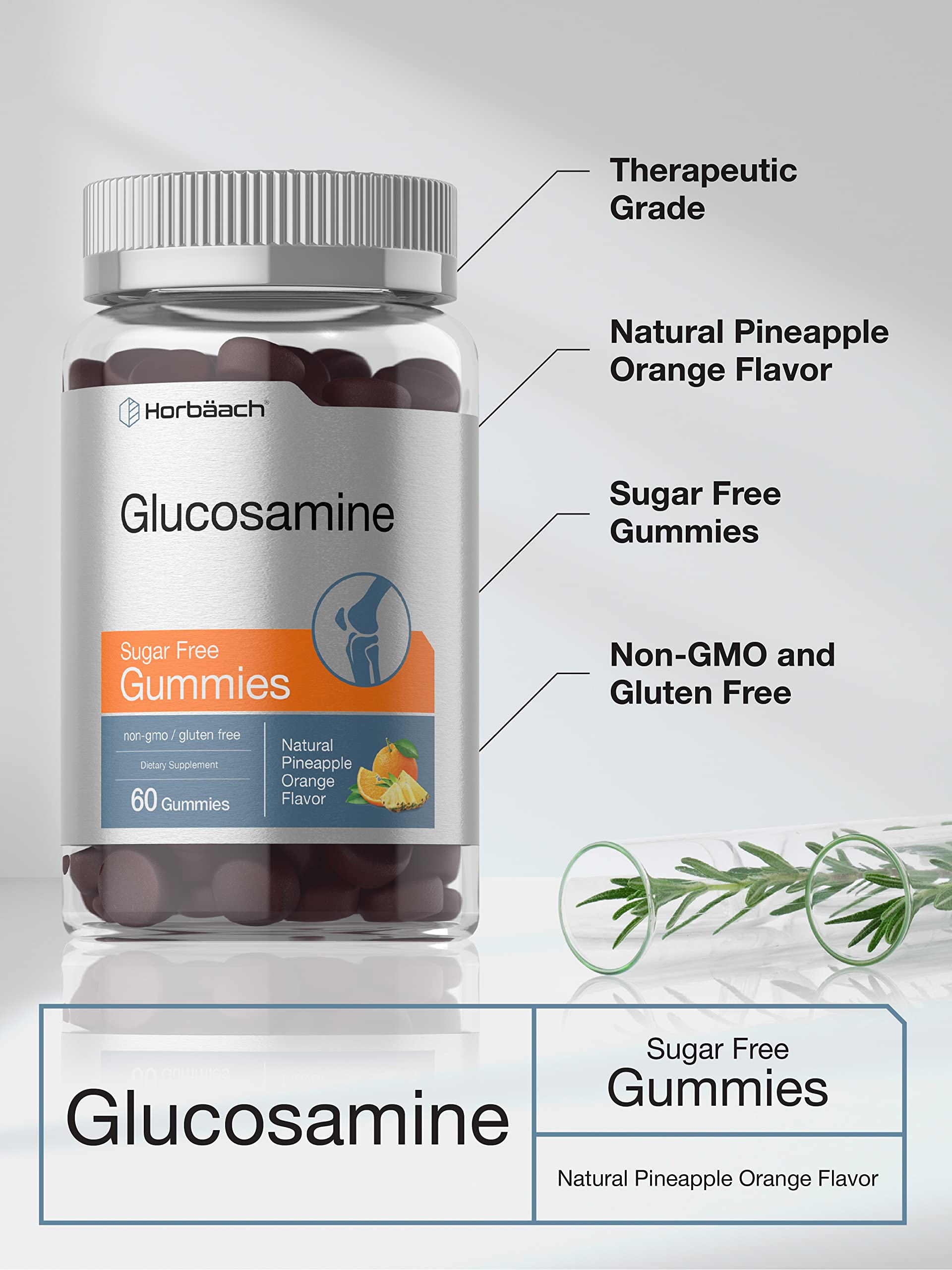 Foto 4 pulgar | Gomitas de Glucosamina Supplement Horbäach 60 Unidades sin Azúcar - Venta Internacional