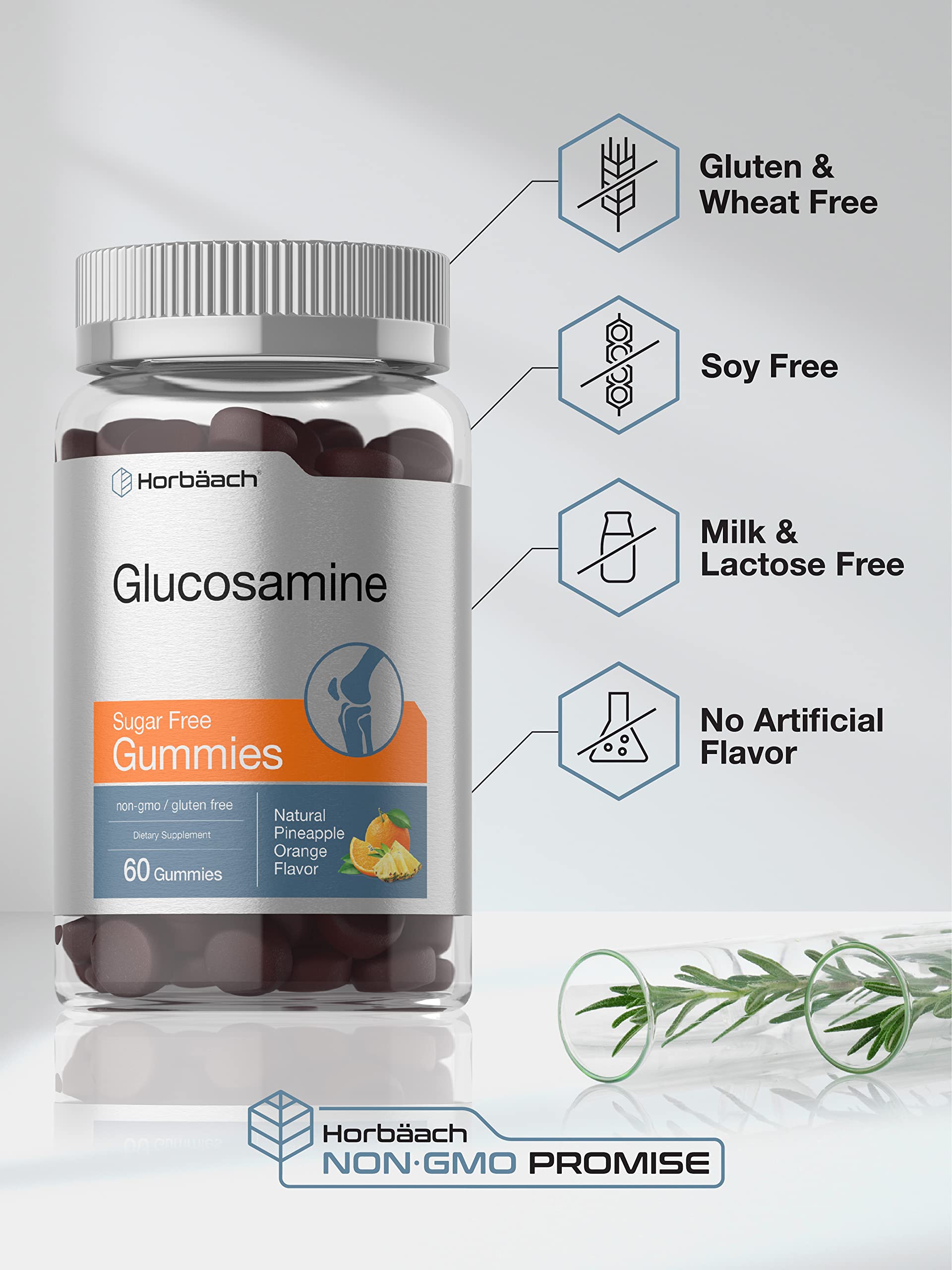 Foto 5 pulgar | Gomitas de Glucosamina Supplement Horbäach 60 Unidades sin Azúcar - Venta Internacional
