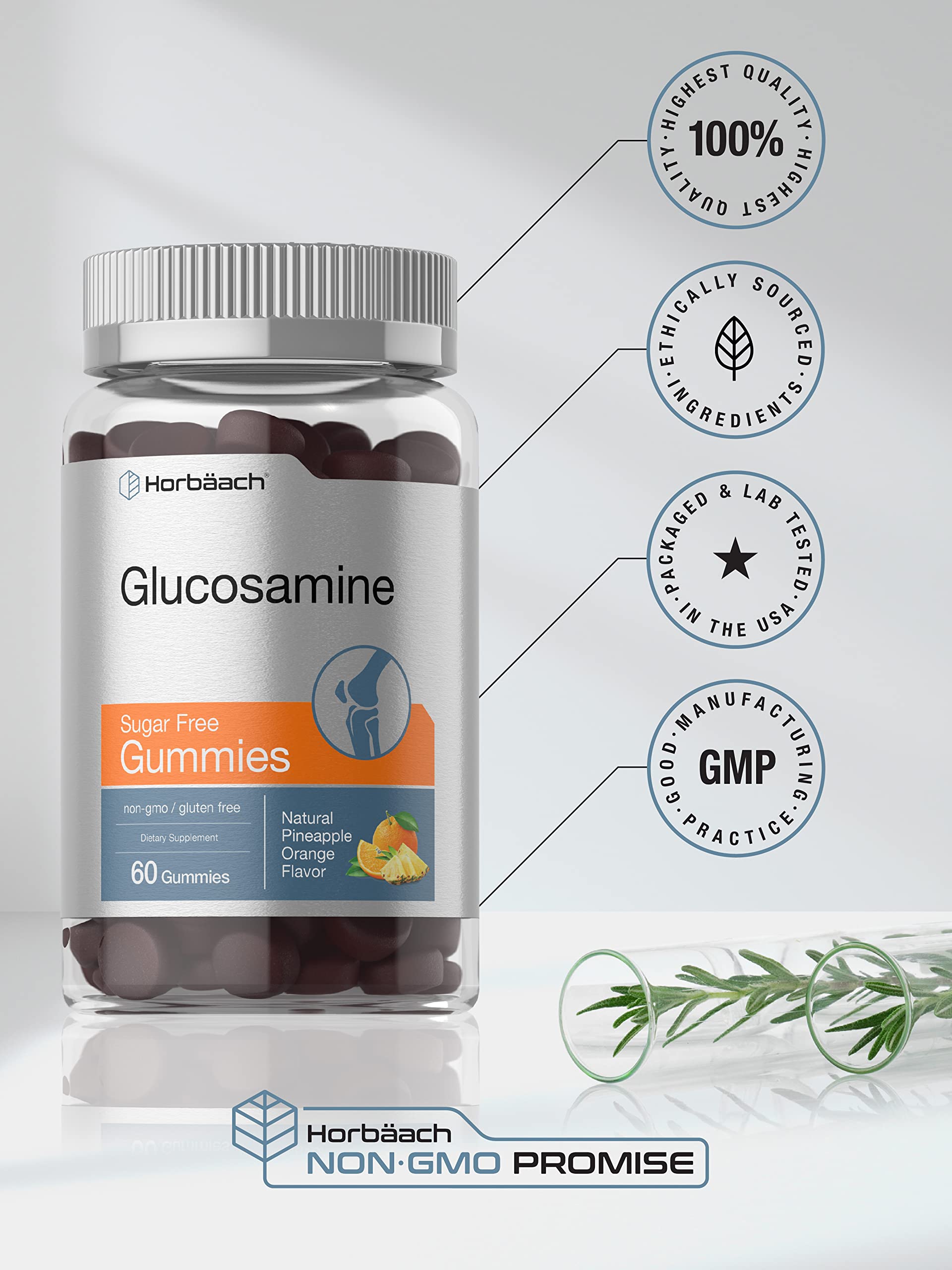 Foto 6 pulgar | Gomitas de Glucosamina Supplement Horbäach 60 Unidades sin Azúcar - Venta Internacional