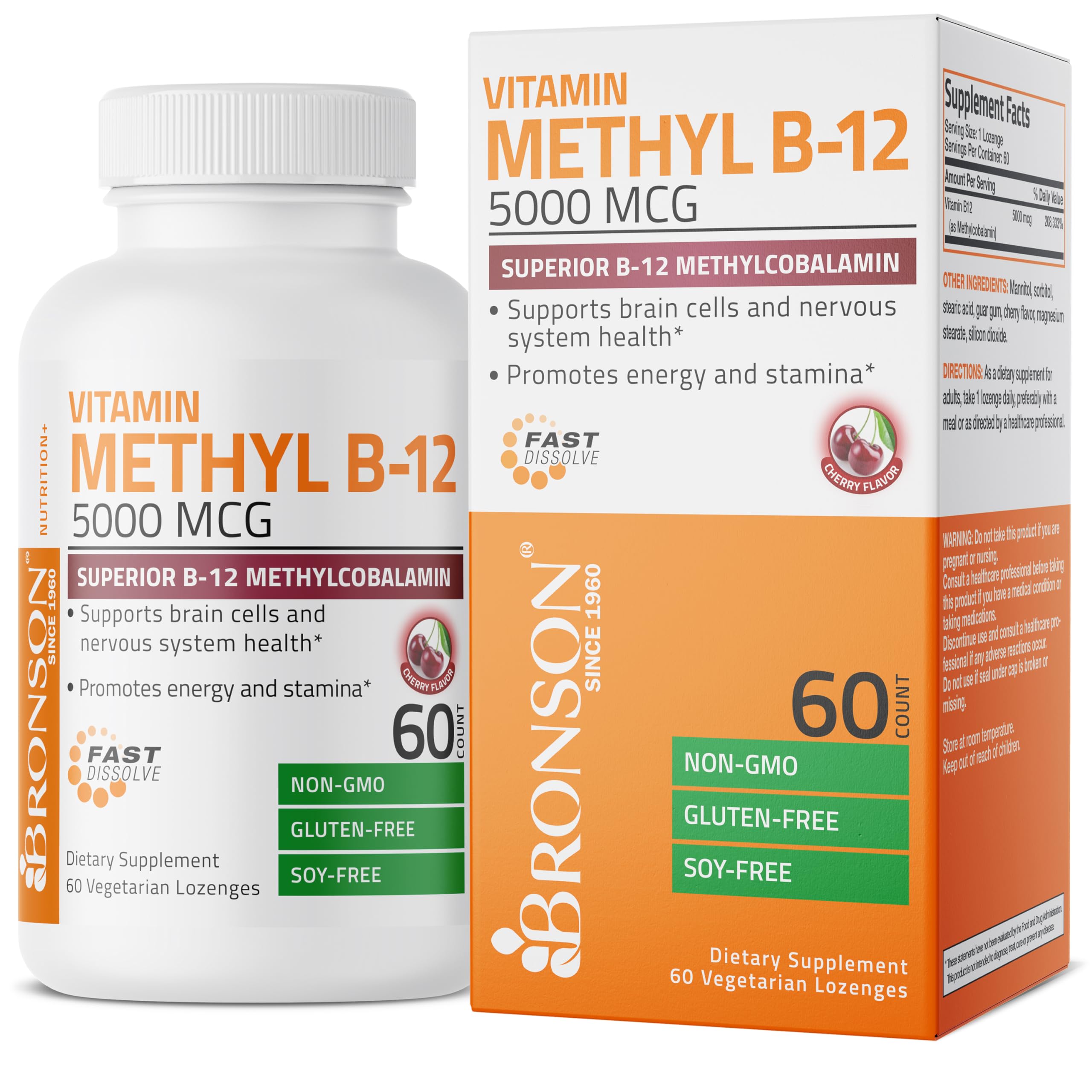 Foto 1 | Suplemento Bronson Methyl B12 5000 Mcg de Vitamina B12 60 Pastillas - Venta Internacional