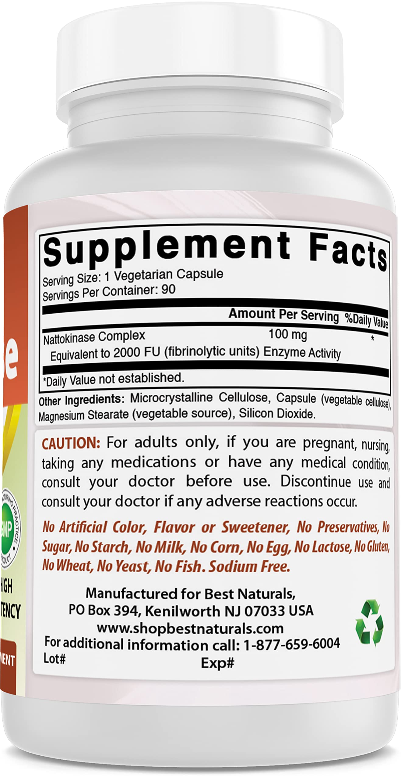 Foto 6 pulgar | Suplemento Best Naturals Nattokinase 100 mg 90 Cápsulas - Venta Internacional