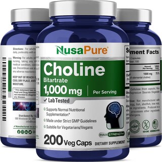 Foto 4 | Suplemento Nusapure Bitartrato de Colina 1000 mg 200 Cápsulas - Venta Internacional