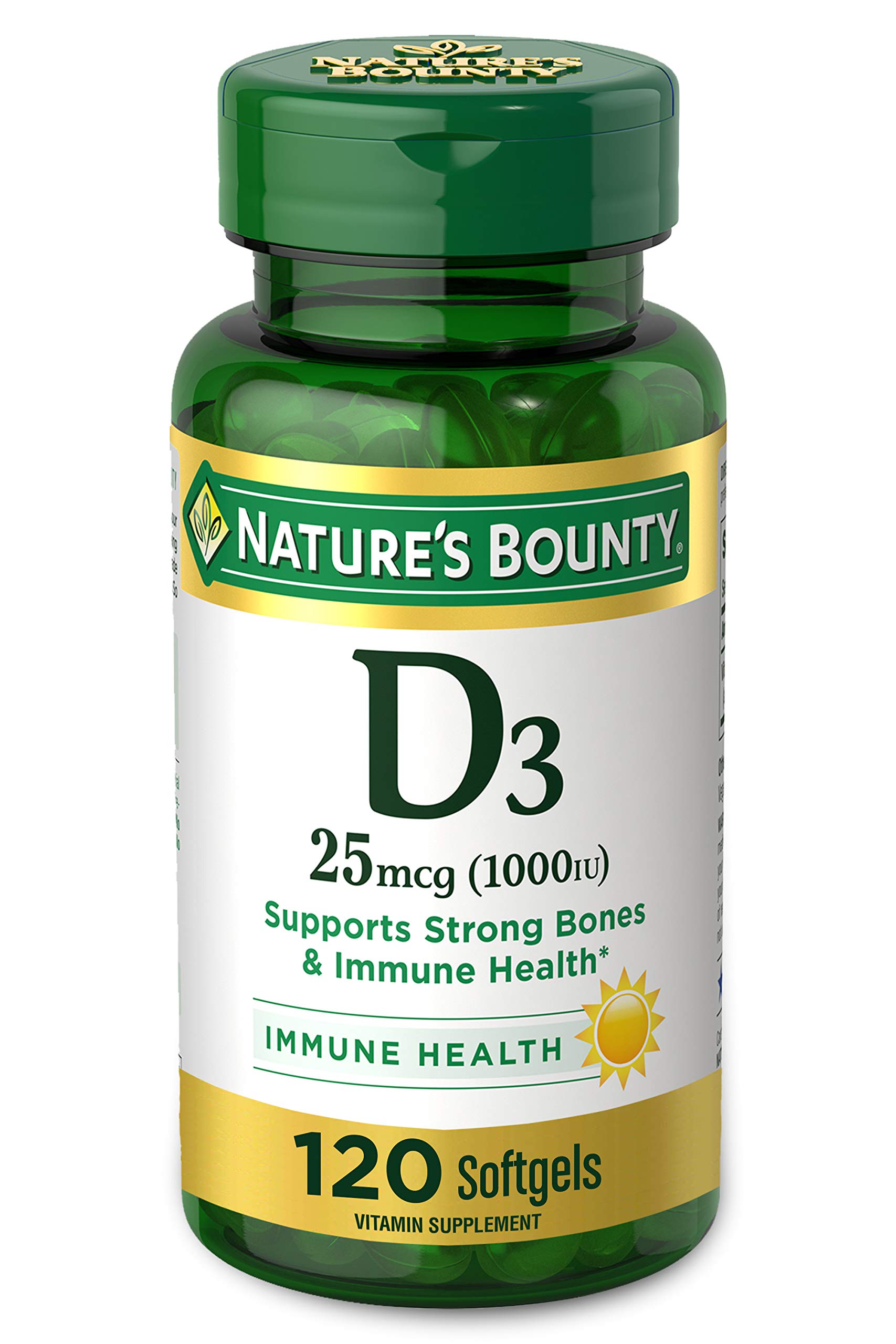 Vitaminas D3 1000IU De Nature's Bounty 100 mg 120 Cápsulas Blandas - Venta Internacional