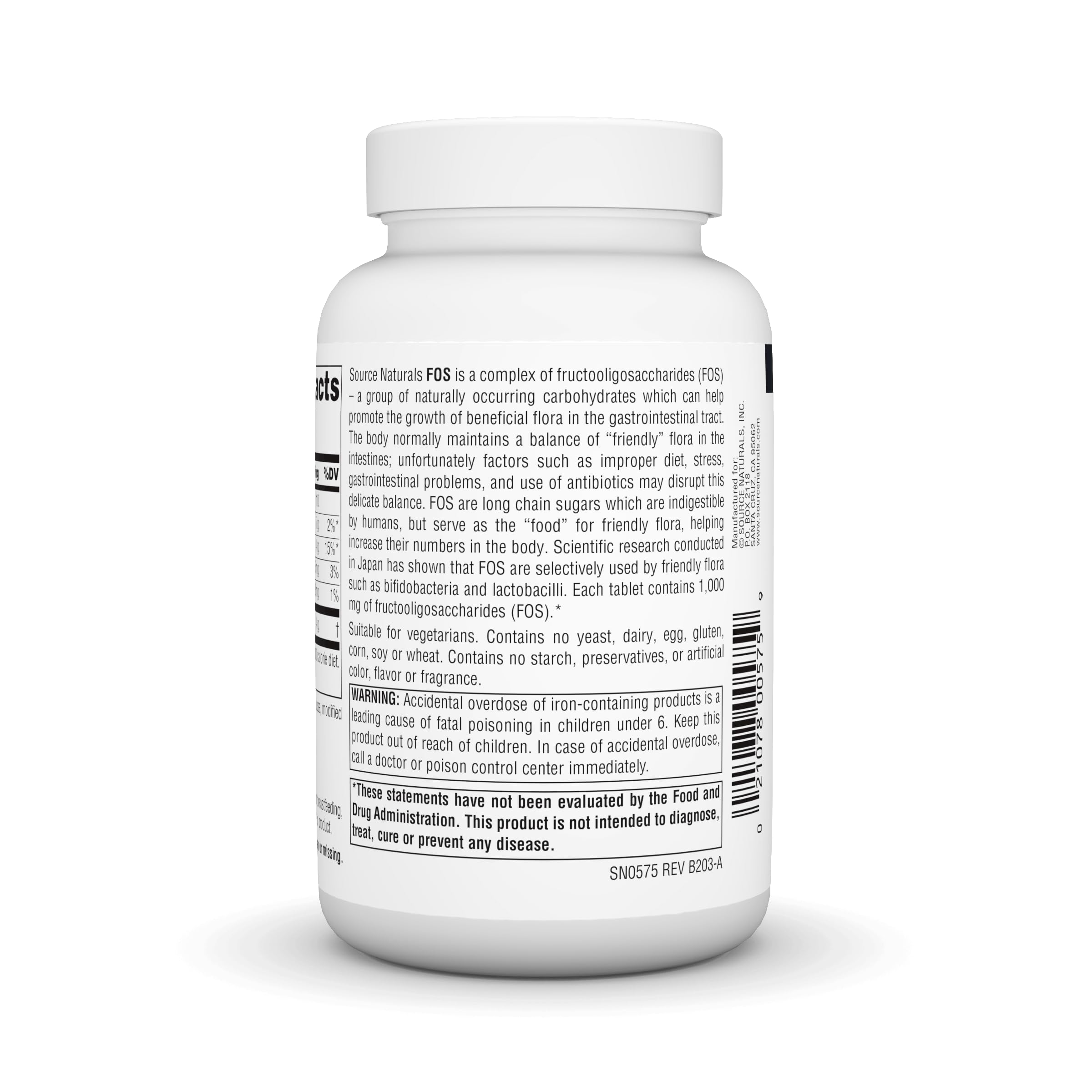 Foto 3 | Suplemento Source Naturals Fos de 100 Tabletas-Venta Internacional